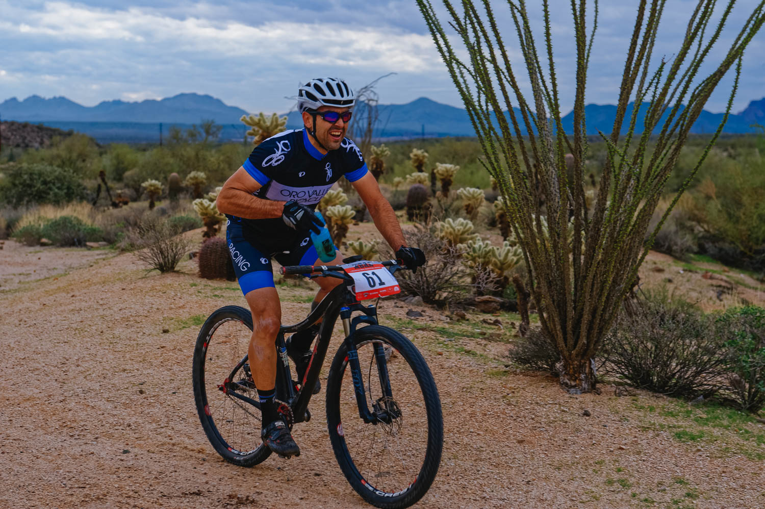 Antonio was racing in the Single Speed Expert category. Smile through pain!