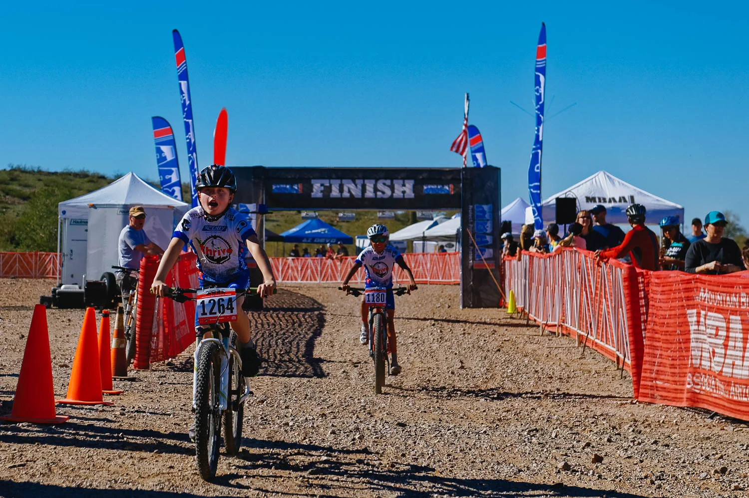 Ben at the end of his course. Both Liske brothers crashed, but Ben was able to continue. Charlie had a harder one (and further out on the course), so he did not finish.