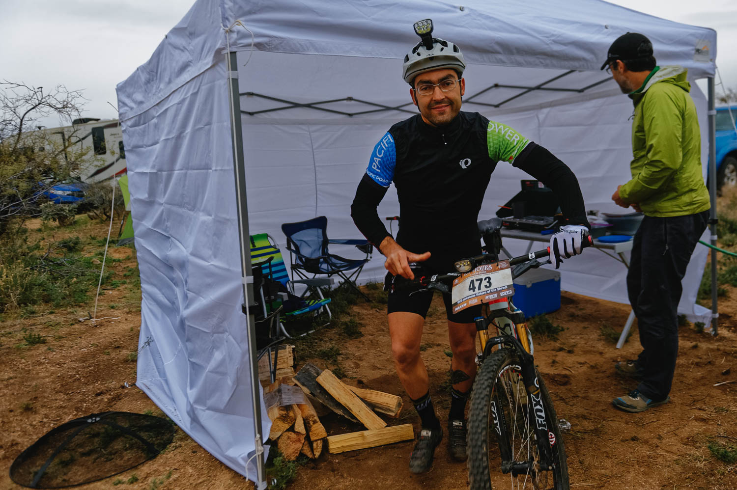 Antonio leaving camp for his second of five 17-mile laps.