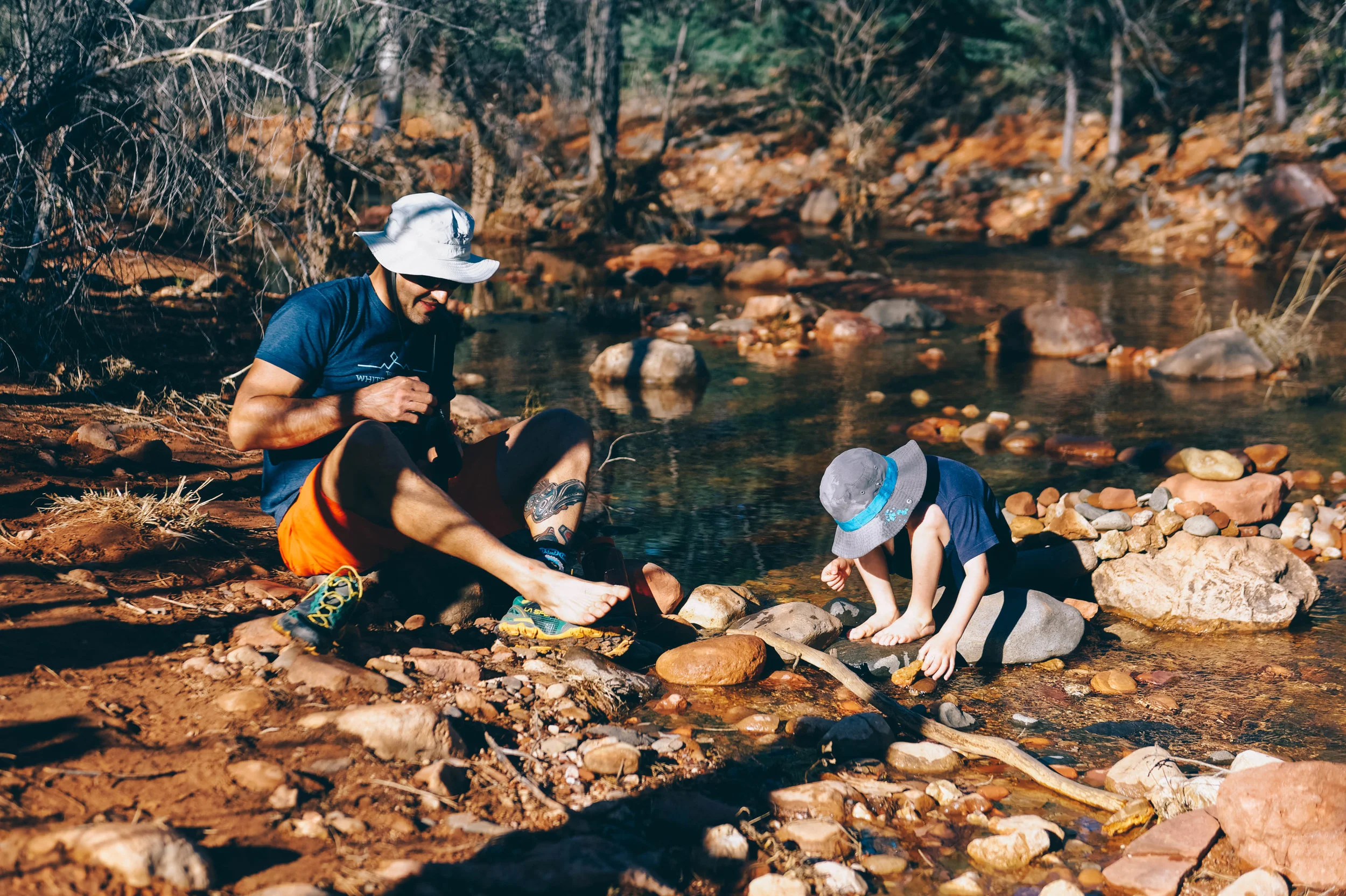 We spent a lot of time by the river near the Mezcal trailhead, building structures, cooling off and washing ourselves a bit.