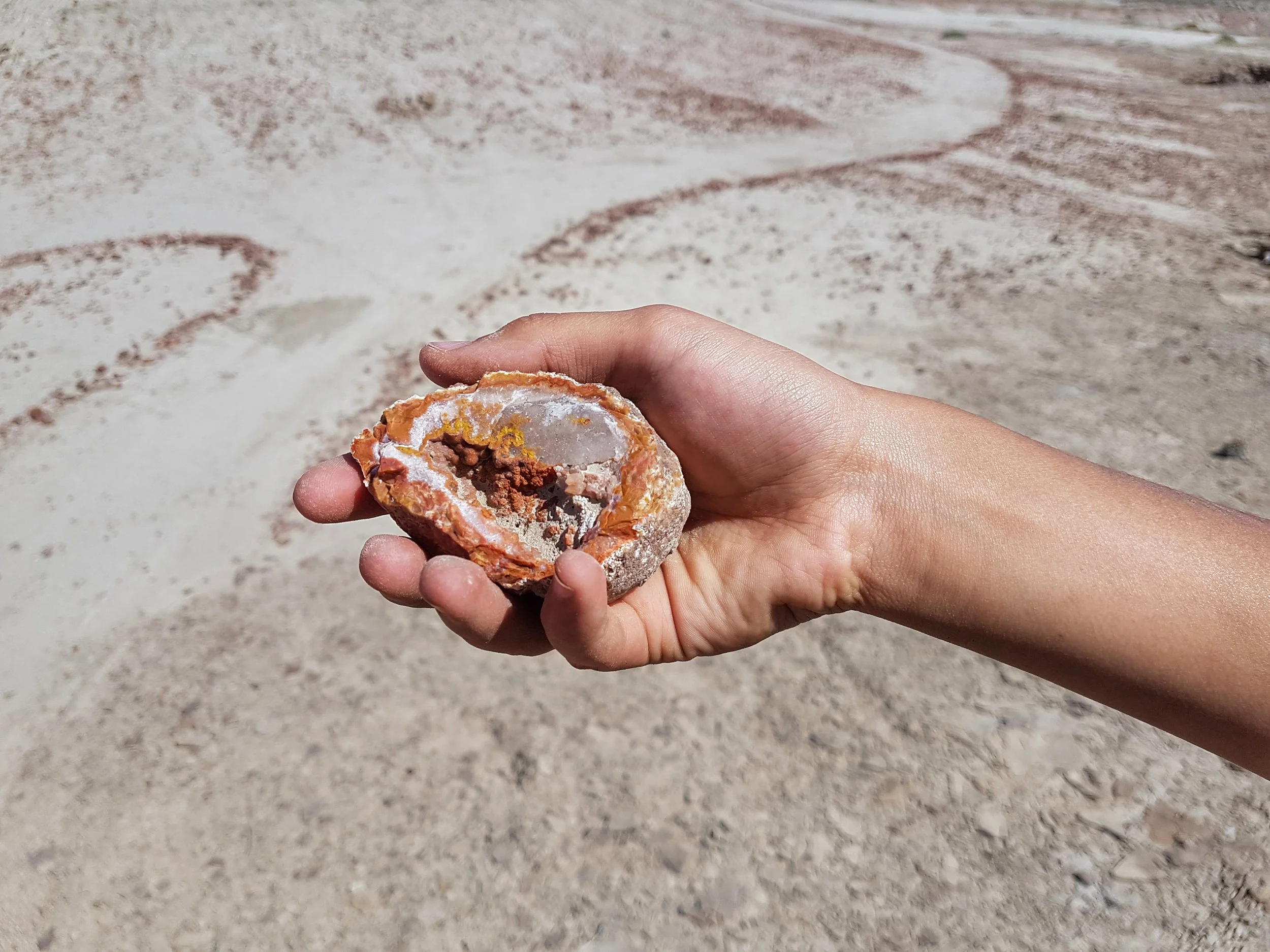 Finding geodes.