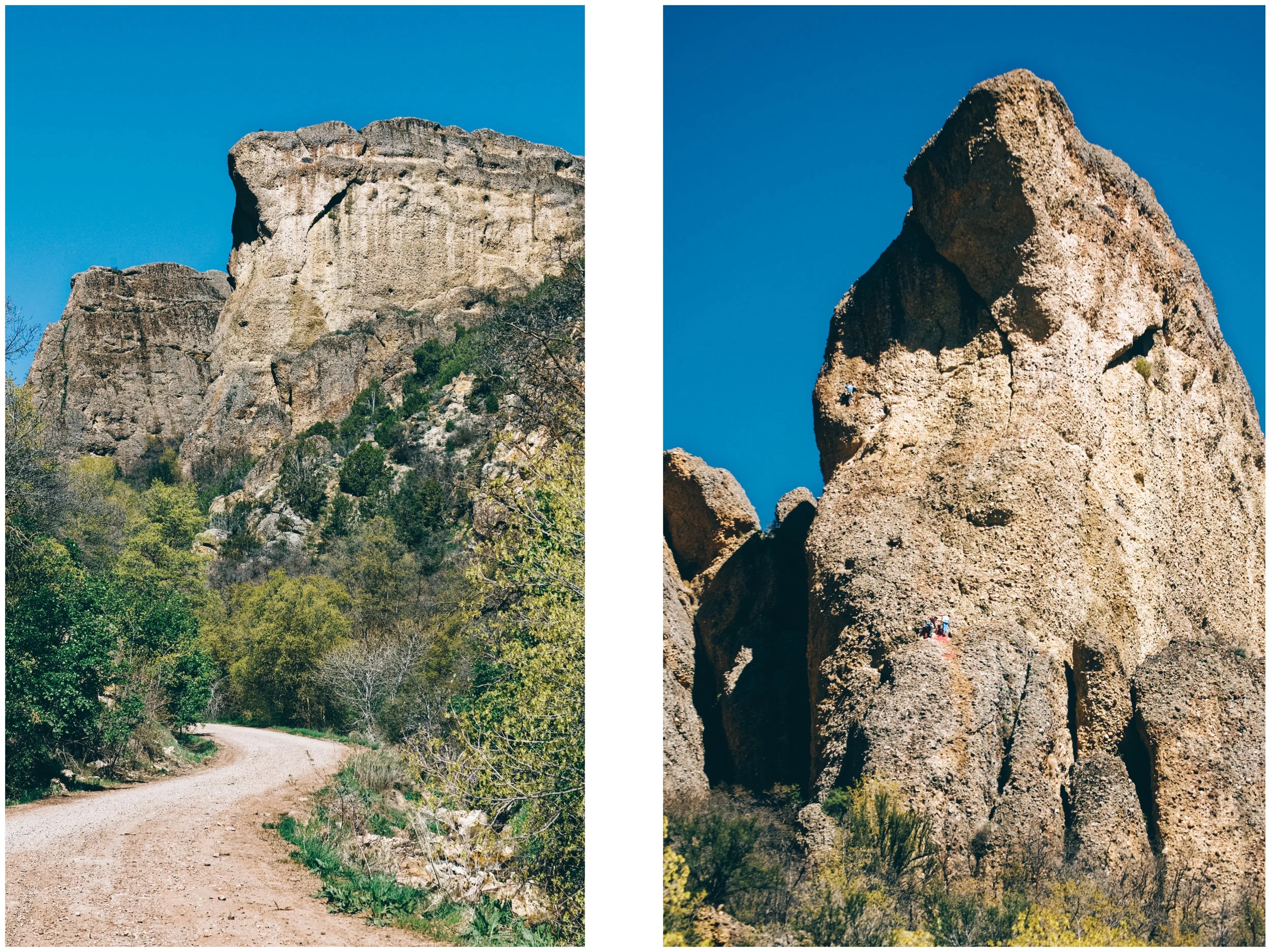 Heart rock features a 4 star 3 pitch climb called Tachycardia. On the right, you can see JF on the last pitch, in blue on the top left.