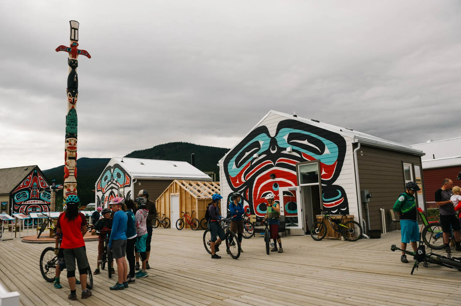 Pre-race meeting at the Carcross Commons on Saturday morning.