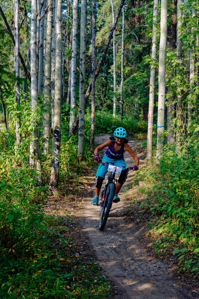On the downhill section.