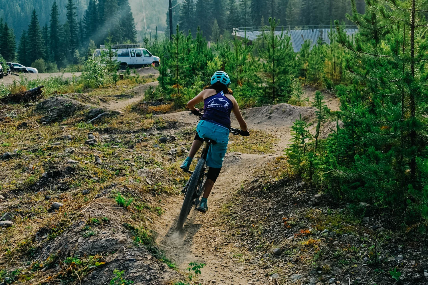 On the pump track section.