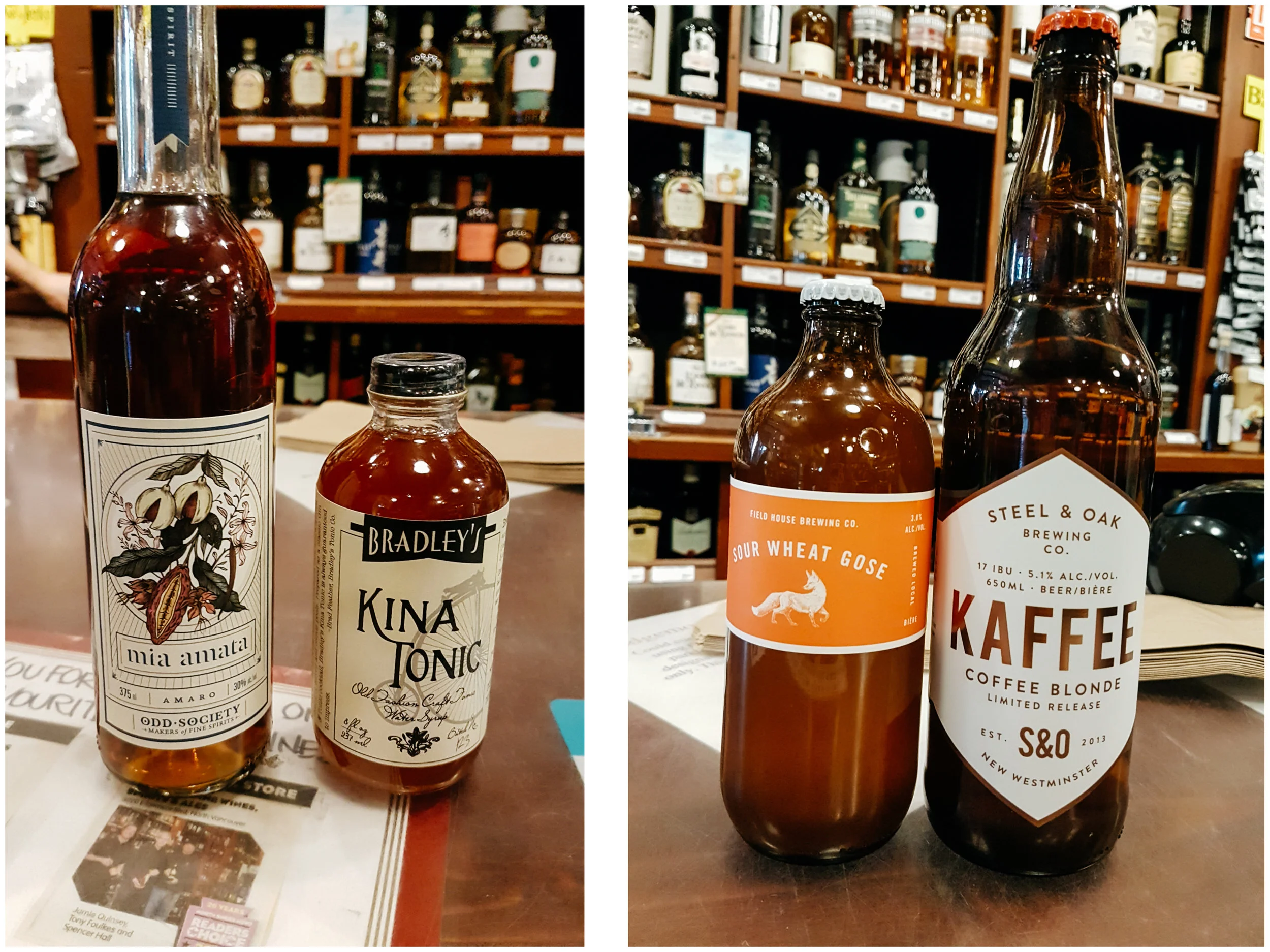 Edgemont Liquor is one of the best places to find specialty spirits, beer and wines in North Van (not Gastown). I was so excited to find the Mia Amata Amaro from Odd Society Spirits, the Kina Tonic and that Sour Wheat Gose was amazing (still haven't taste the Kaffee one).