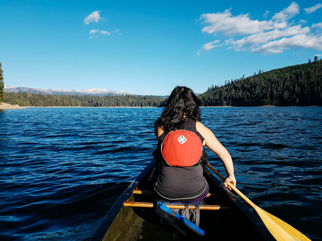 We also canoed on the beautiful lake. There is already snow on the mountain tops!