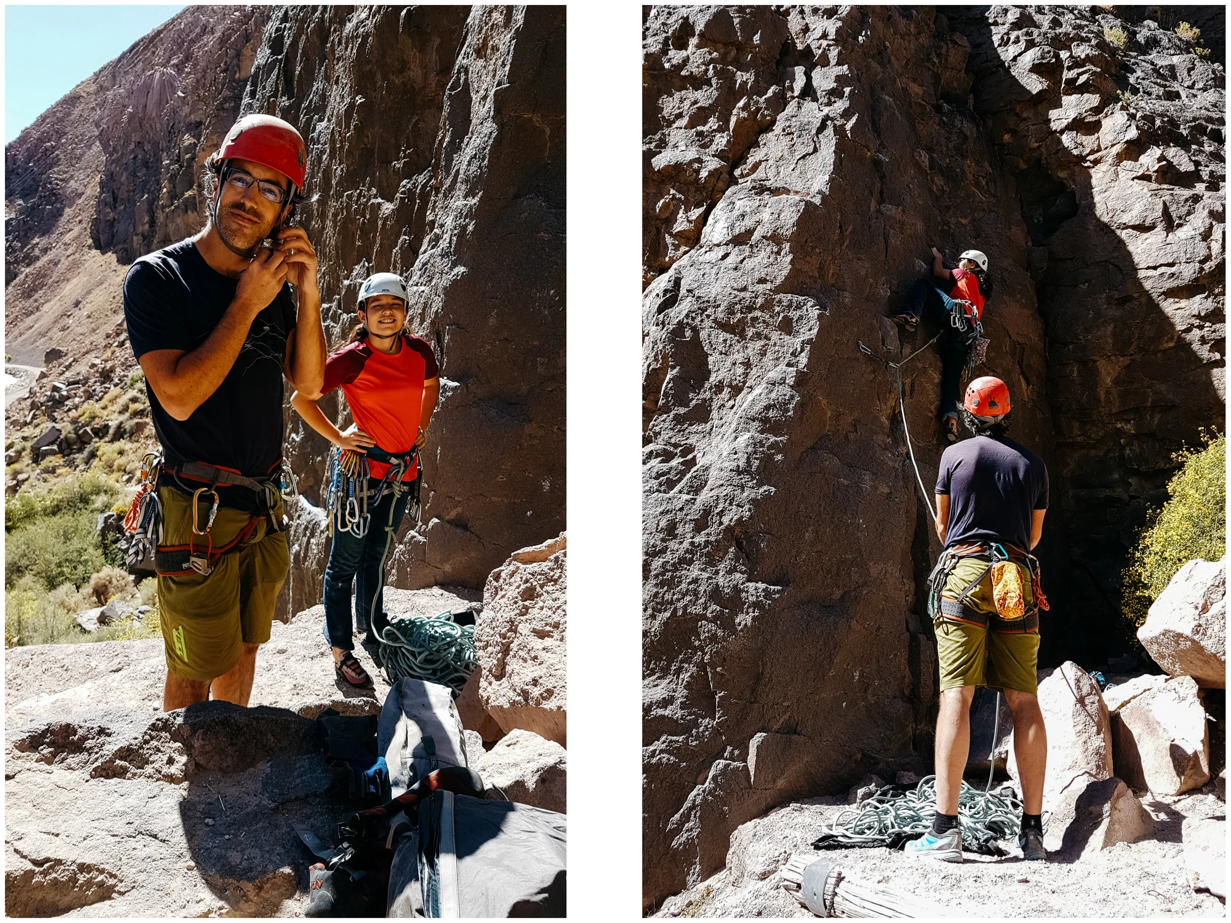 Rock climbing at Owens River Gorge.