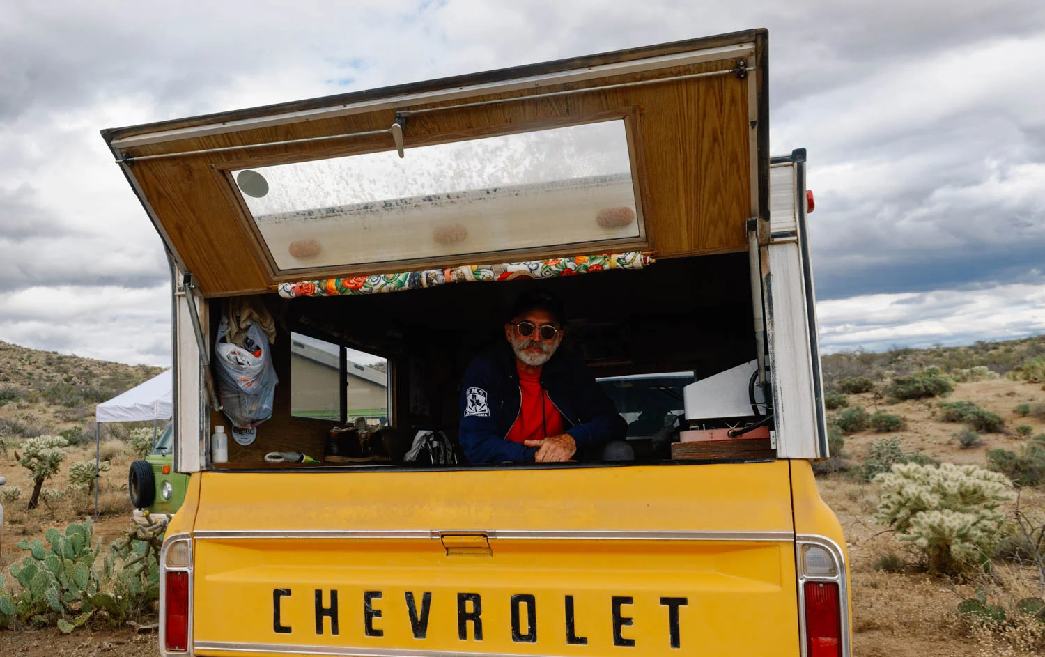 This is E.T. It’s his 14th year of doing the 24HOP in solo. He is a fascinating man. He bought that truck brand new in 1973 (he calls it the coyote den). He is a fire fighter and was sent to help during Hurricanes Katrina and Rita and the big fires of California over Christmas. He’s worked in Tok, Alaska and lives in a remote rural area near the Mexican border. He speaks Portughese and Spanish and asks the most interesting questions.