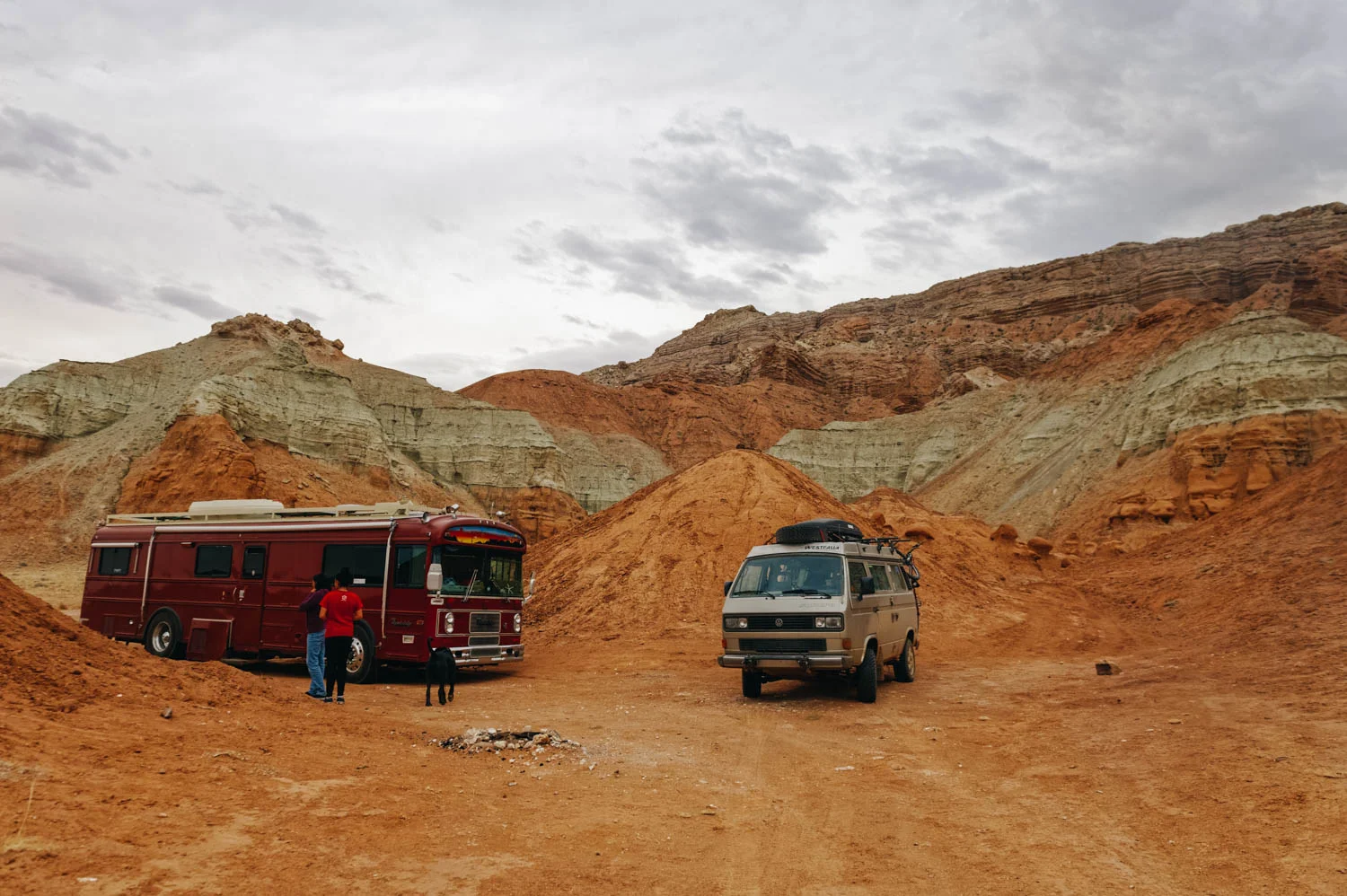 Our beautiful (and very windy) campsite on Little Wild Horse BLM .