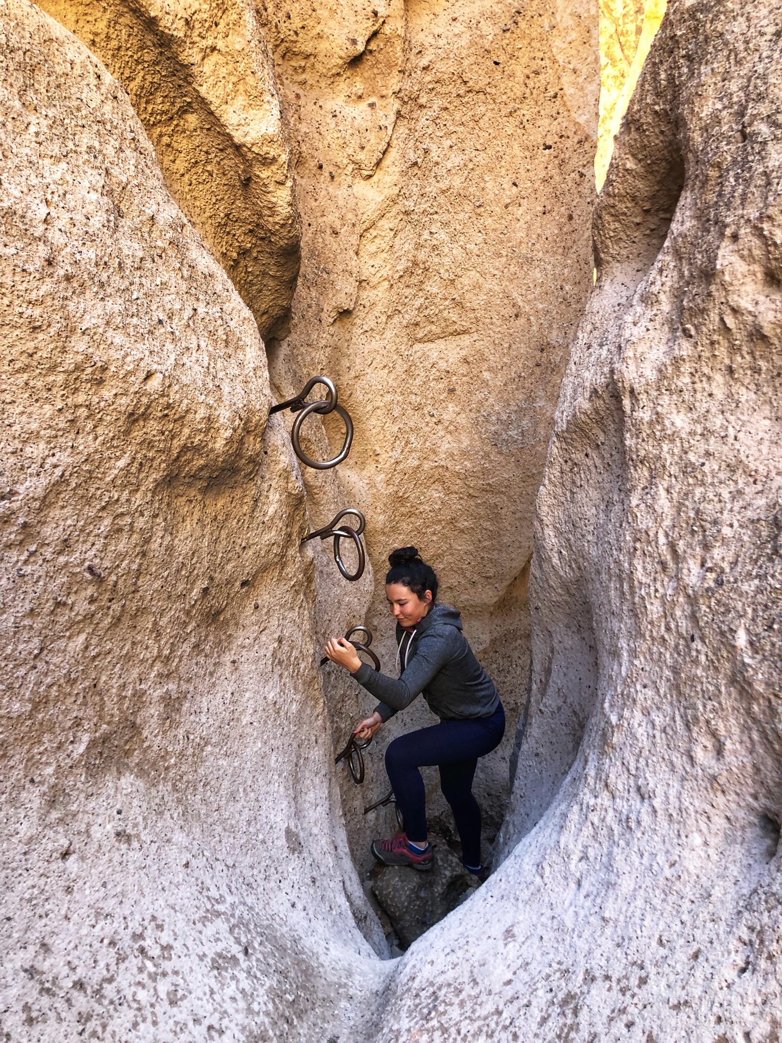 Our favorite place was the Rings Trail ; it’s one of the best 2 miles hikes you can do. We decided to go down the rings and back up at the end of Banshee canyon to experience the rings again, since the rest of the trail is more traditional hiking through the desert.