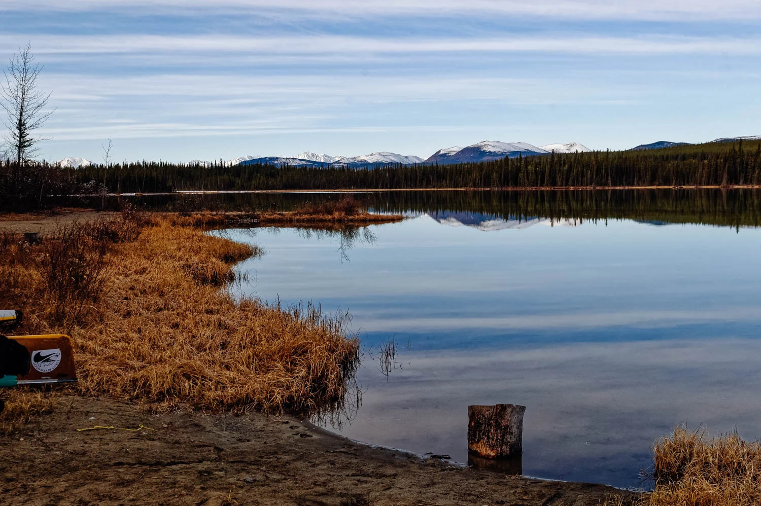 And we made it to our friends’ place in Whitehorse! This is their backyard on Kookatsoon Lake, our view from the bus for the next few weeks!