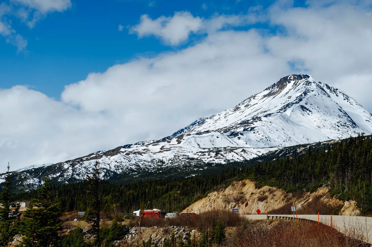 You know the mountains are big when the bus looks that small.