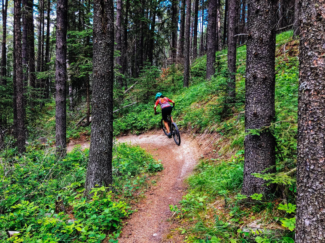 Riding Last Grizzly, a fun dowhill trail in the Albertan side of the park, near Elkwater Lake.