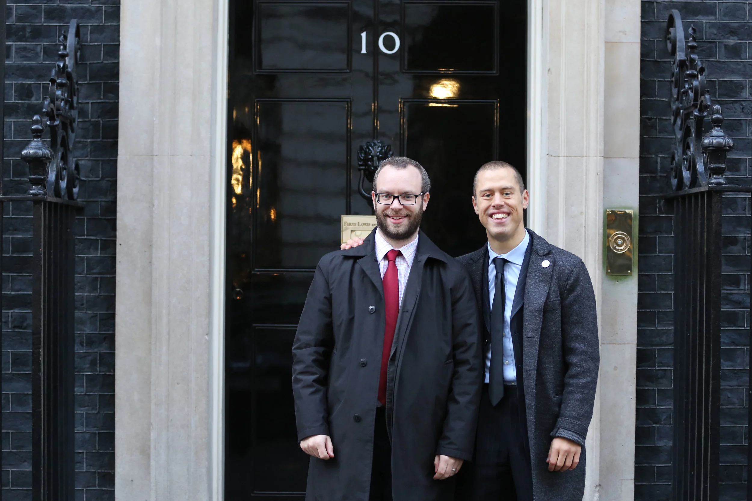 Michael and James Eder outside Number 10