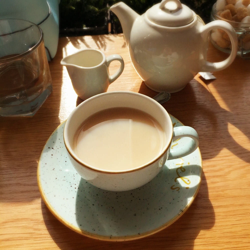 a lovely cuppa at Muriels Kitchen