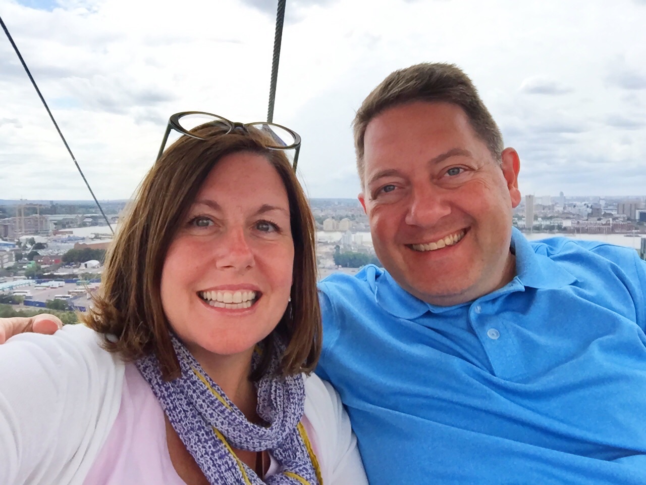 Riding over the Thames with my sweetie