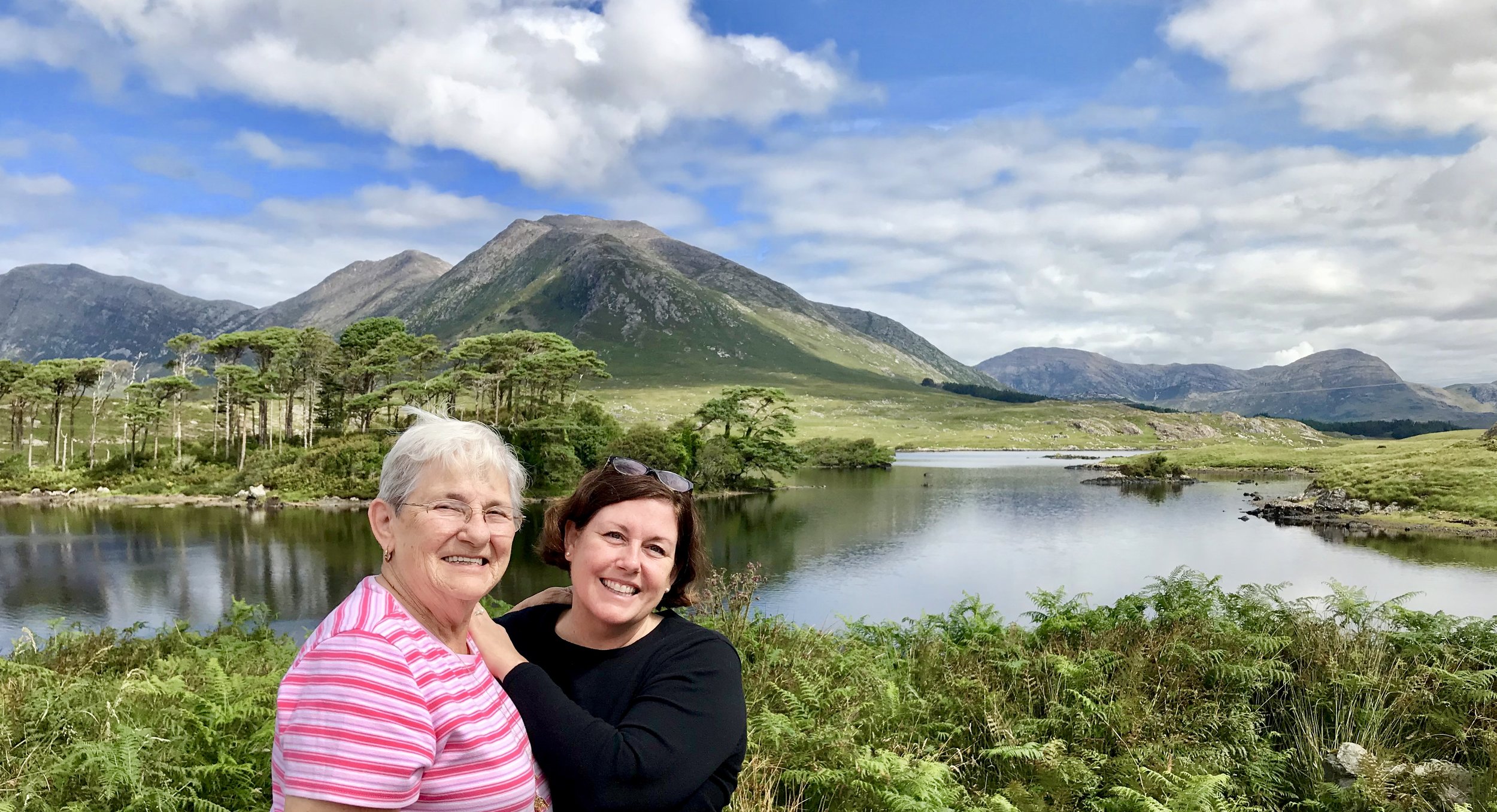 My mom and me with the gorgeous backdrop of Ireland.