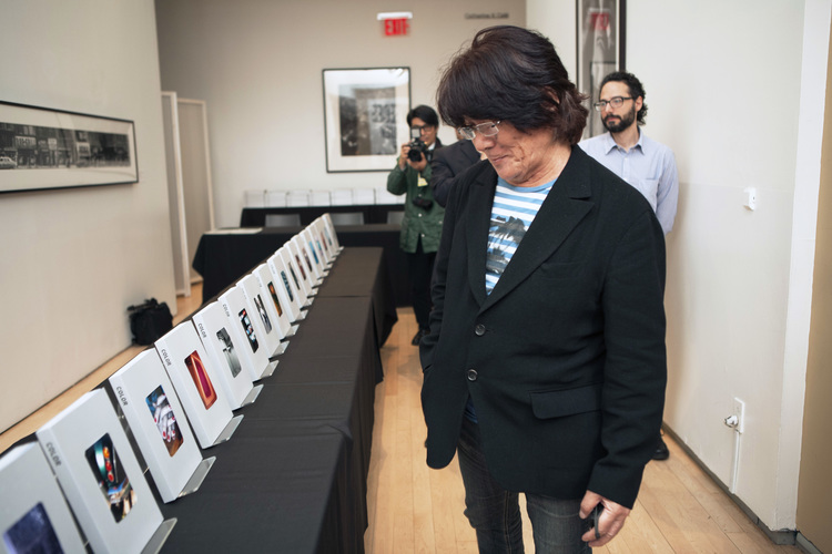 Before the doors opened, Daido inspected the line-up of 20 different cover options.