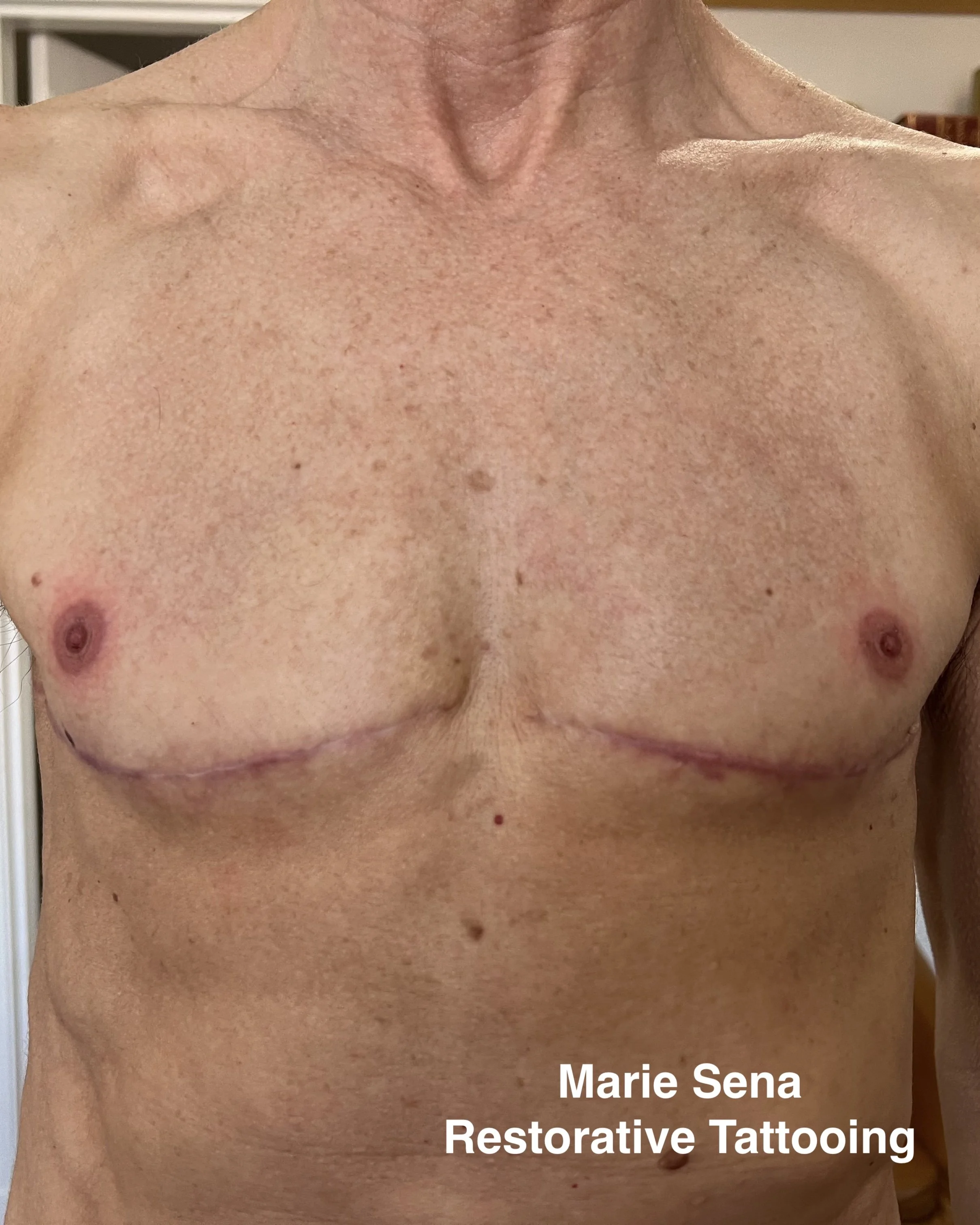 Masculine 3D areola tattooing by Marie Sena, Restorative Tattooing