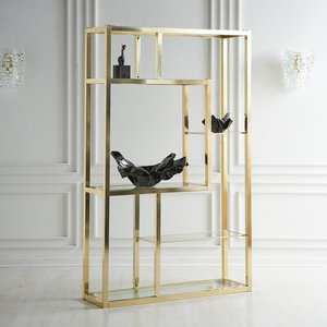 Vintage Brass Etagere With Glass Shelves South Loop Loft