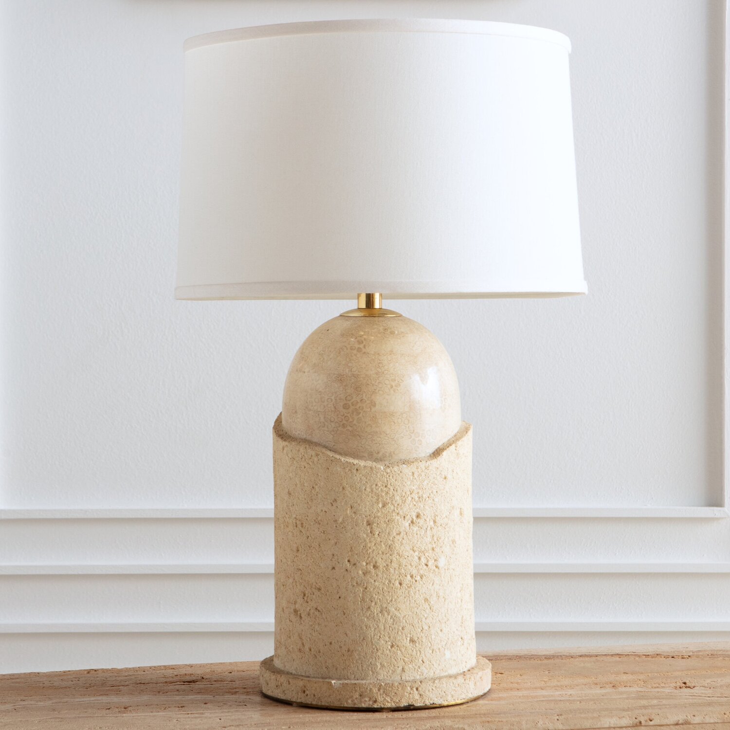 Sculptural Travertine Table Lamp, Table Lamps Chicago Il