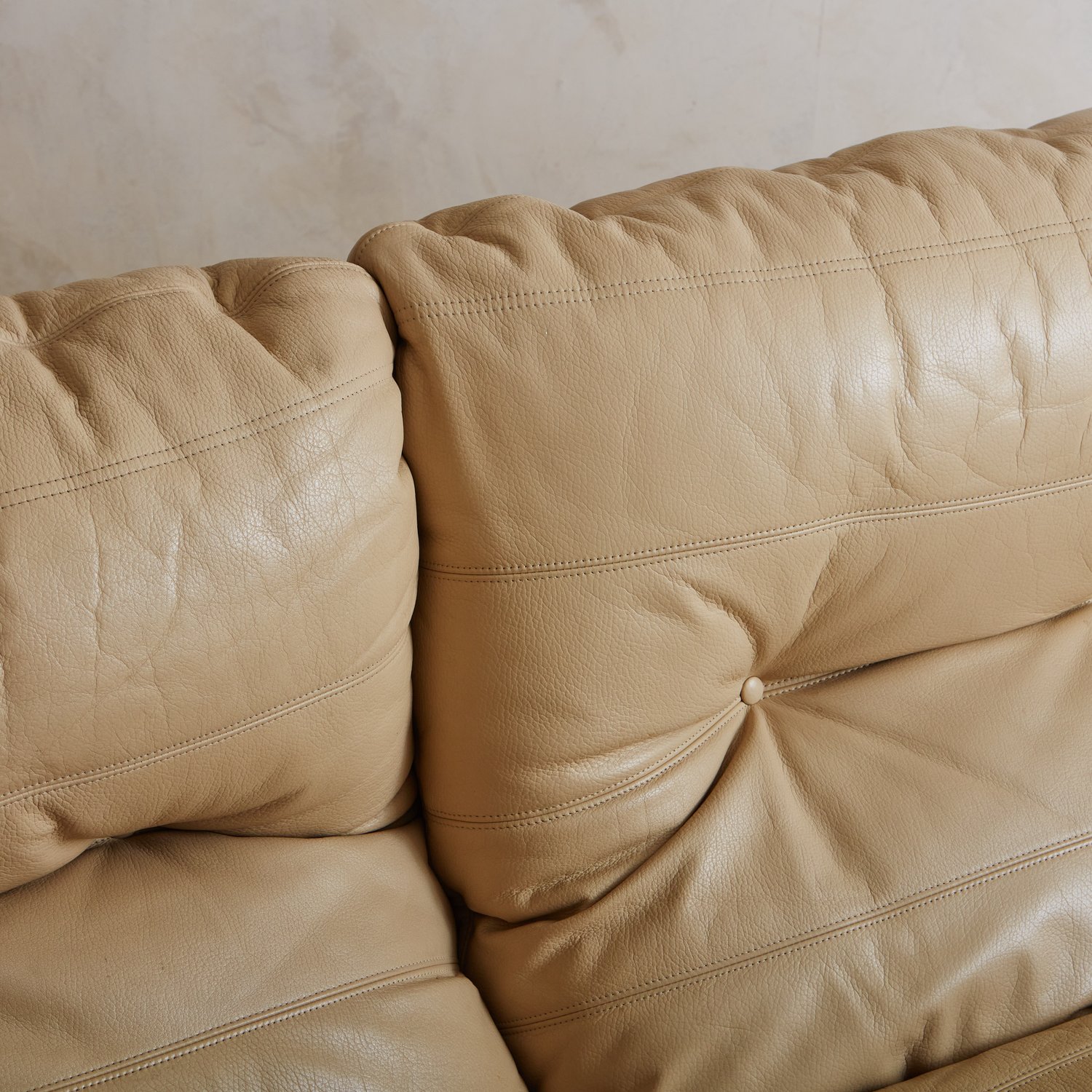 Cream Leather Marsala Three-Seat Sofa by Michel Ducaroy for Lignet Roset,  France 1970s — South Loop Loft