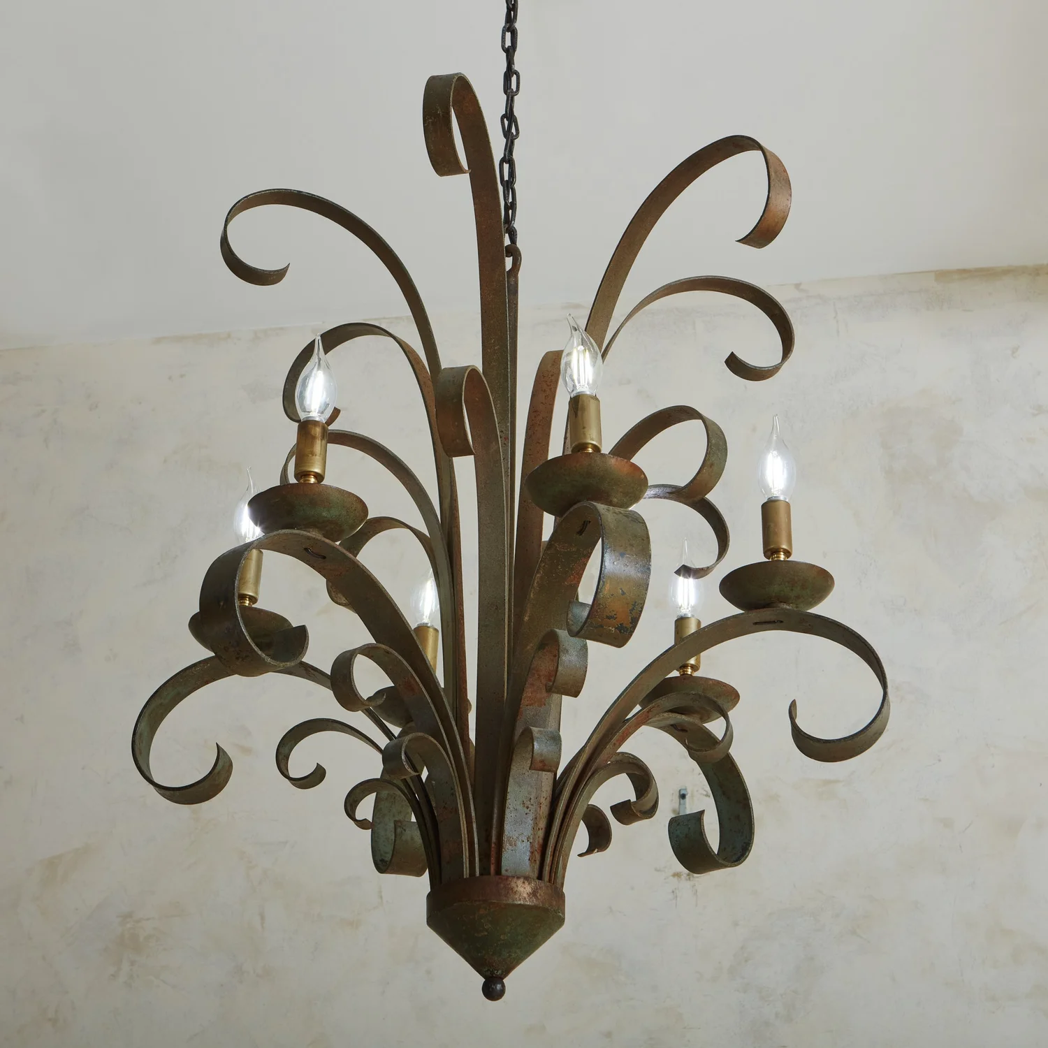 Vintage Wrought Iron Chandelier