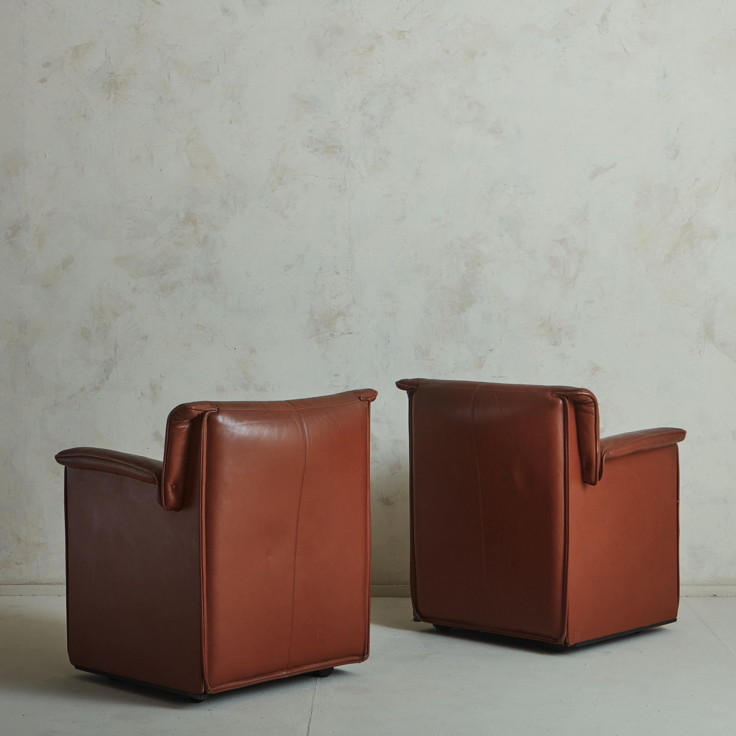 ‘Lauriana’ Chairs in Cognac Leather by Afra + Tobia Scarpa for B&B Italia,  1978 - 7 Available — South Loop Loft