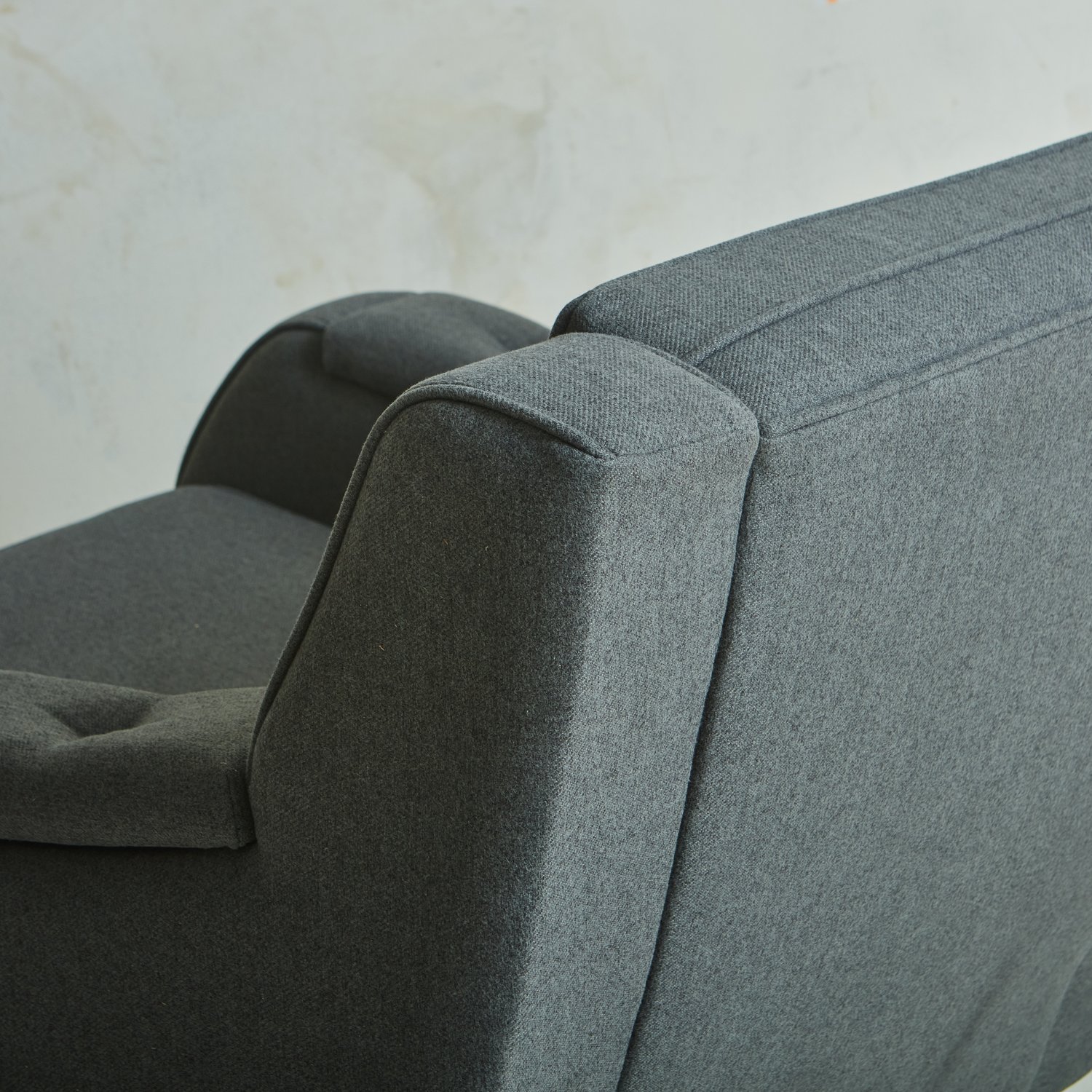 Pair of Italian Lounge Chairs in Gray Wool In the Style of Angelo  Mangiarotti, 1970s — South Loop Loft