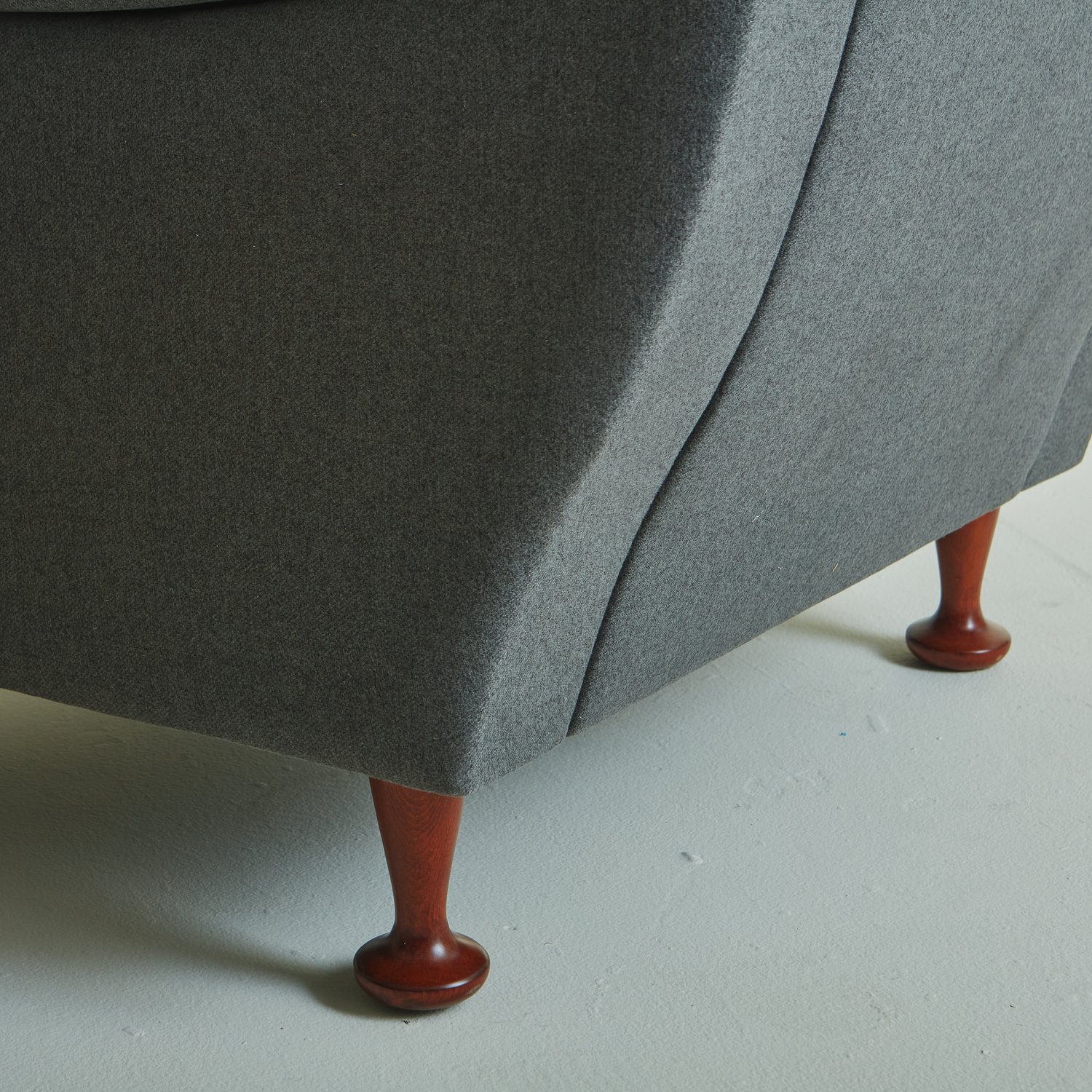 Pair of Italian Lounge Chairs in Gray Wool In the Style of Angelo  Mangiarotti, 1970s — South Loop Loft