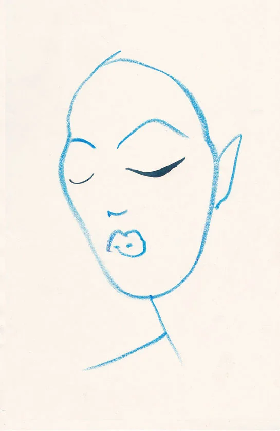 Blue face