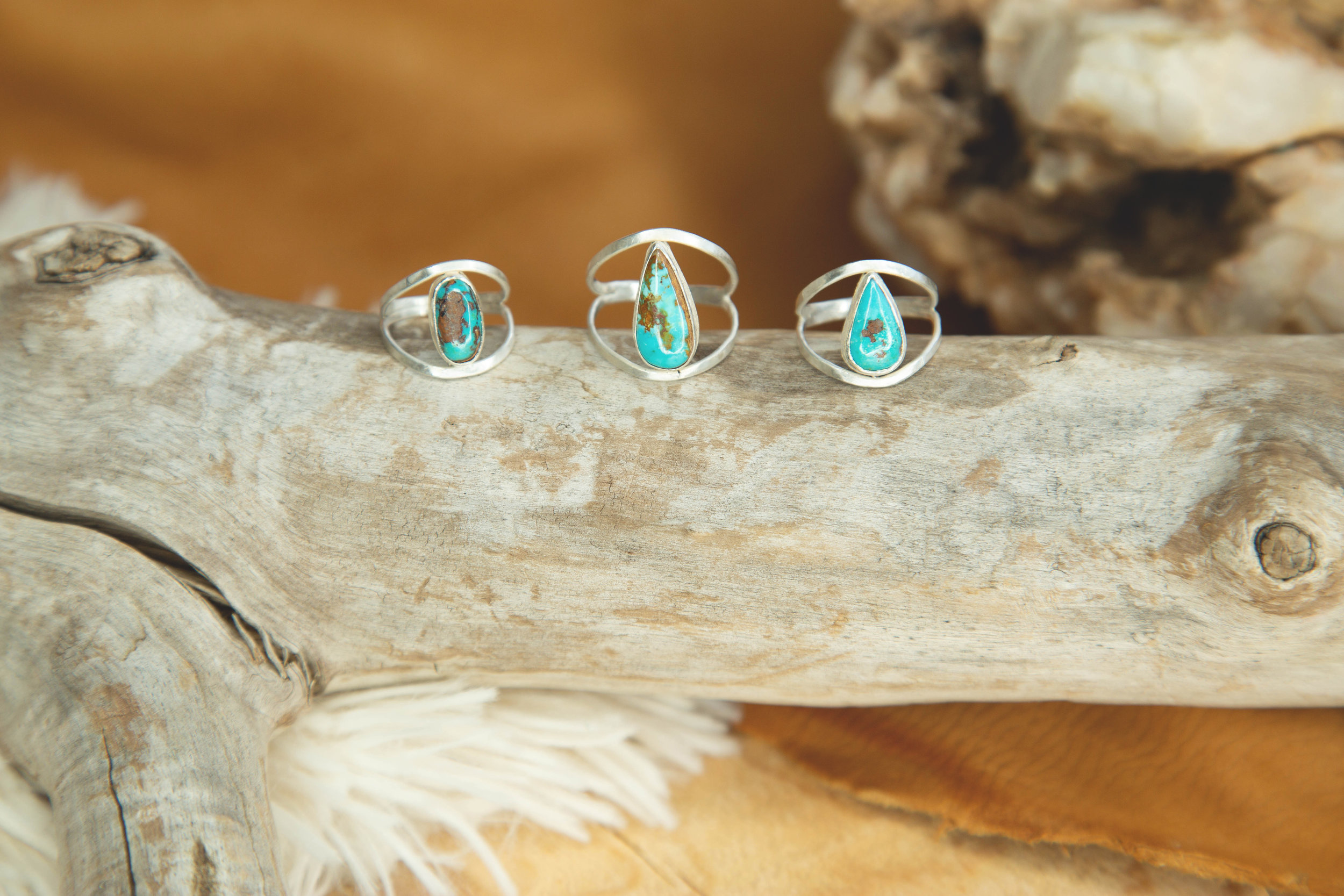 Recycled Silver Blue Oasis Turquoise Ring