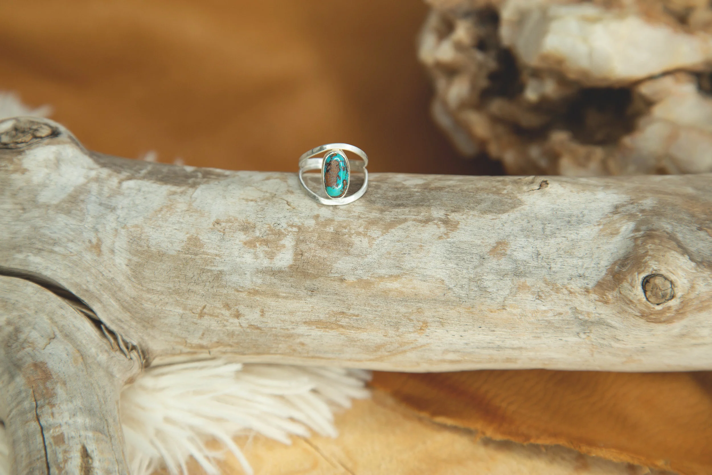 Recycled Silver Blue Oasis Turquoise Ring