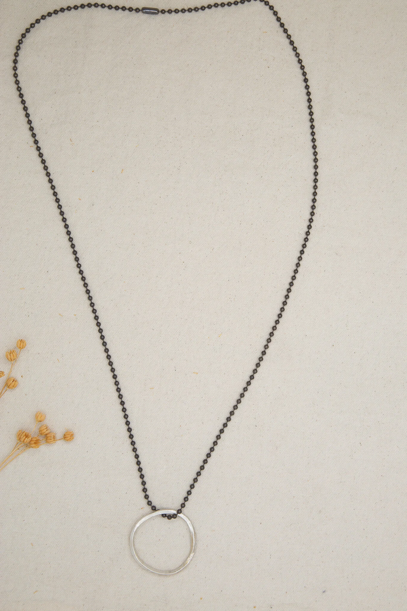 Gun Metal Unisex Charm Necklace