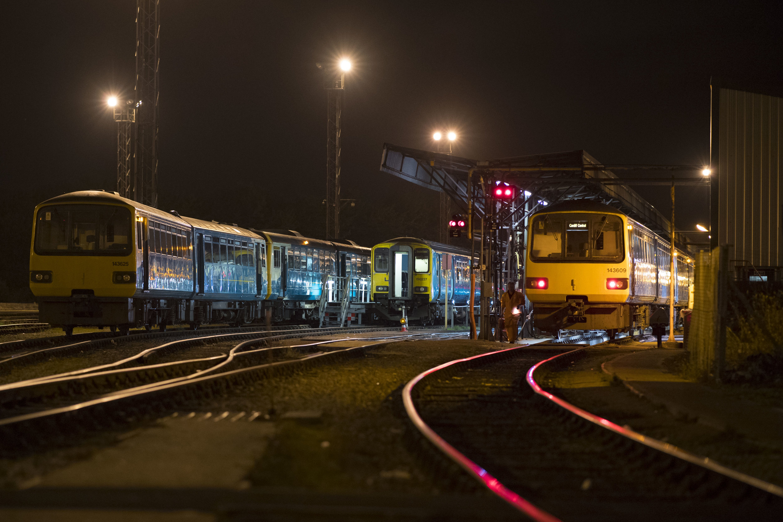 Arriva Trains Wales depot in Cardiff, South Wales