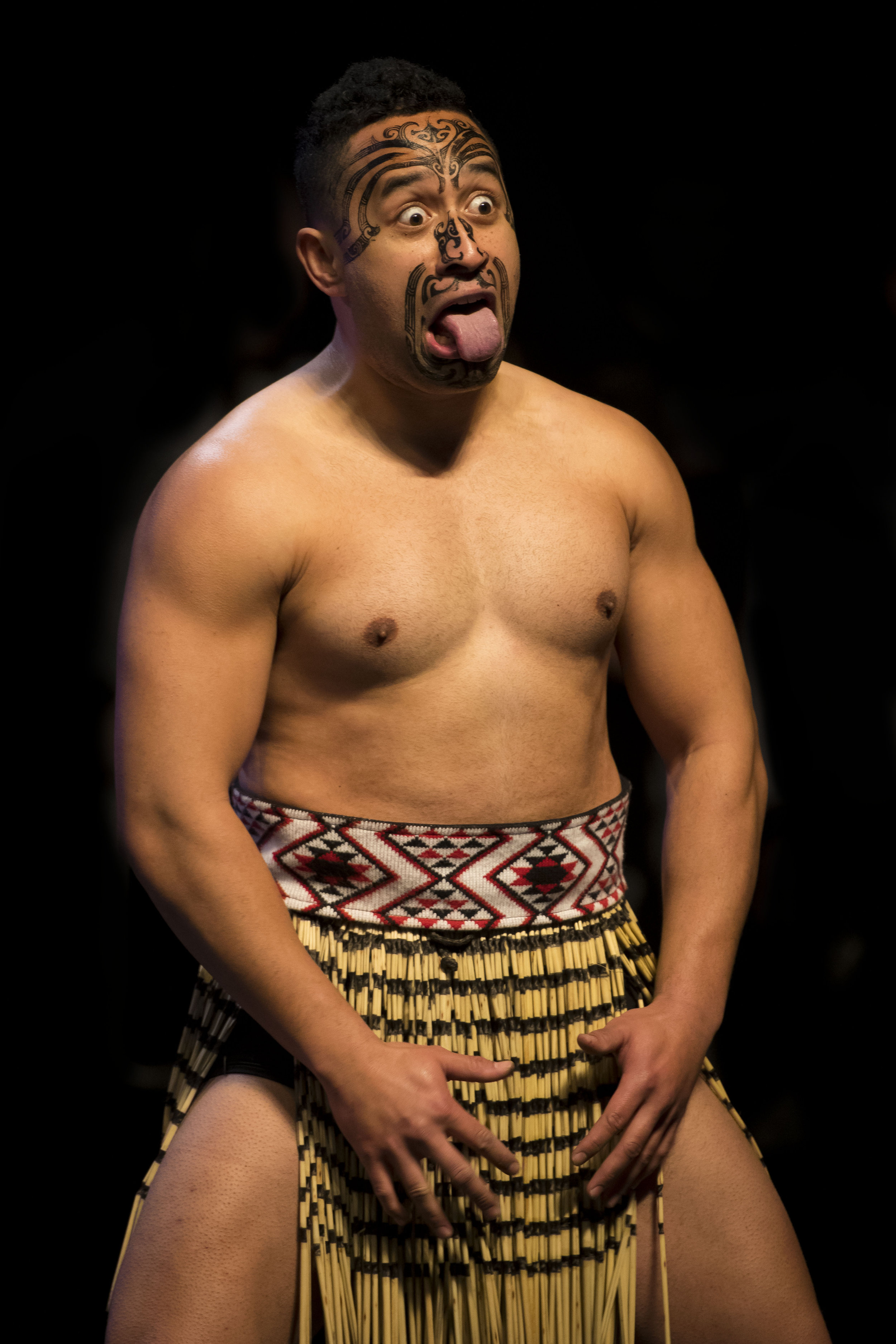  CARDIFF, WALES - MARCH 30: A traditional Haka dance is performed ahead of Joseph Parker's entrance during the weigh-in at the Motorpoint Arena on March 30, 2018 in Cardiff, Wales. Anthony Joshua will fight Joseph Parker in a heavyweight unification 