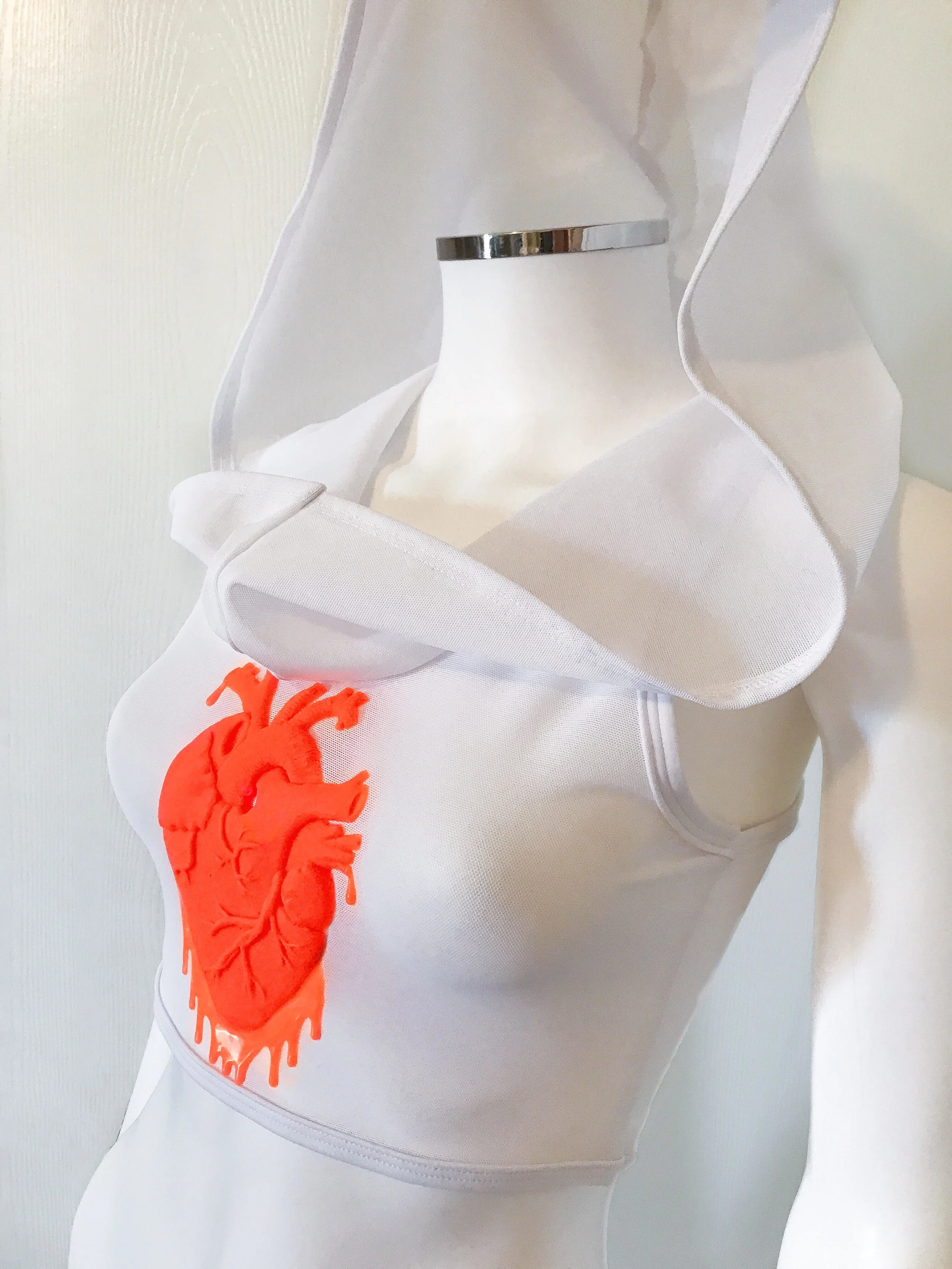 Hooded Crop with Silicone Heart