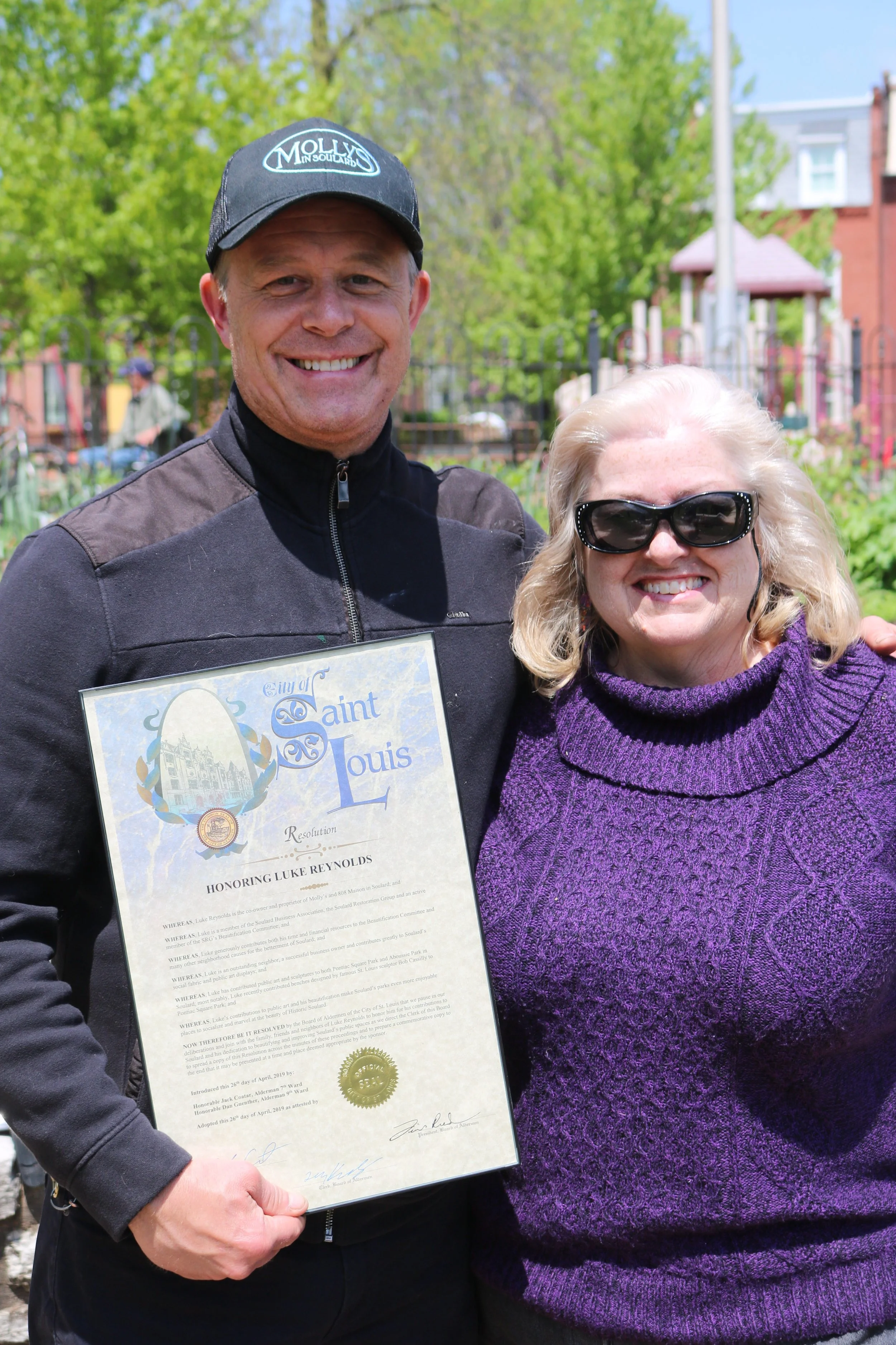 Luke Reynolds and Luann Denten, chair of the SRG Residential Promotion Committee