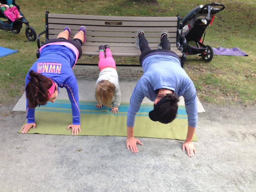 Here's a picture of our awesome Apparel Manager Beth crushing it with Fit Mama's RI on the Boulevard!