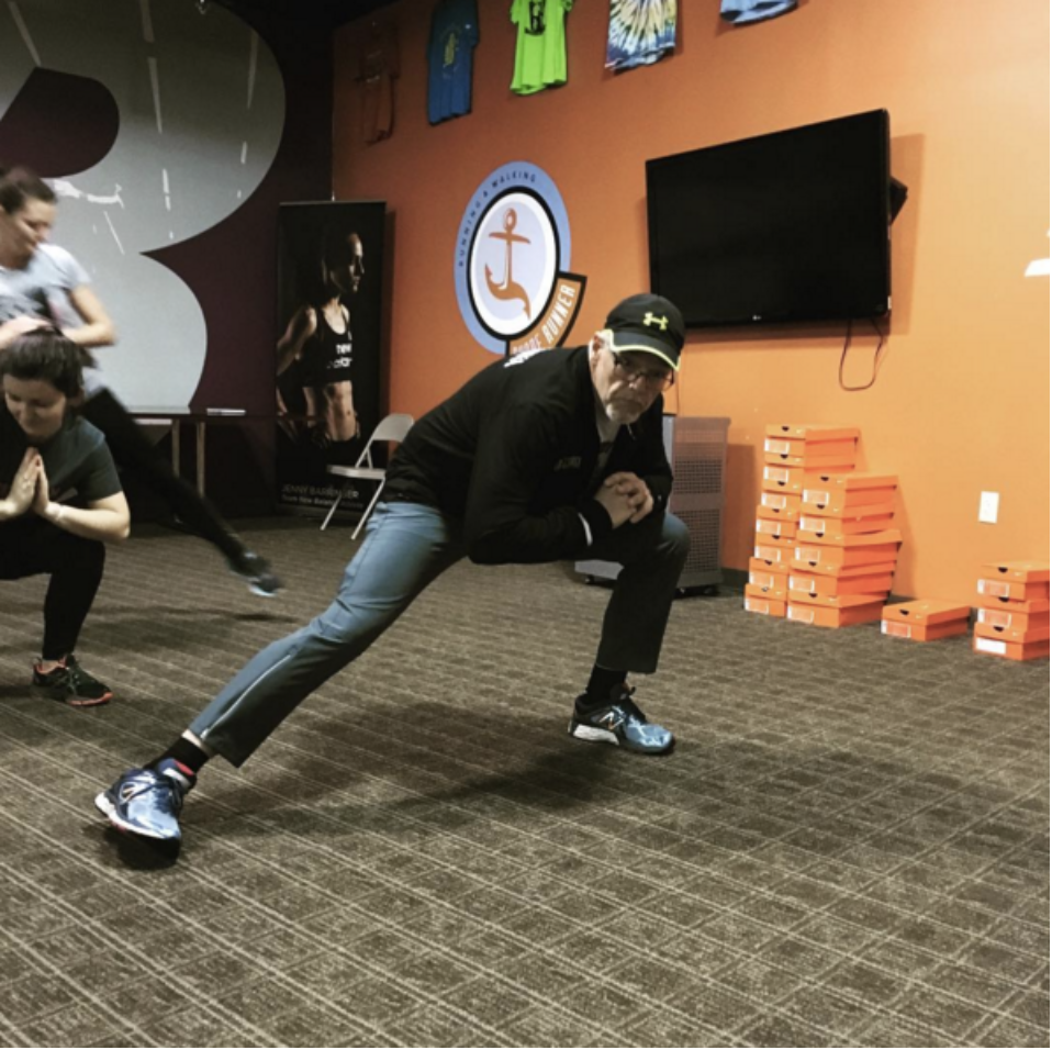 Getting fit together, and paying attention to the little things that make a big difference. Gil was focused! Photo cred: Rhode Runner