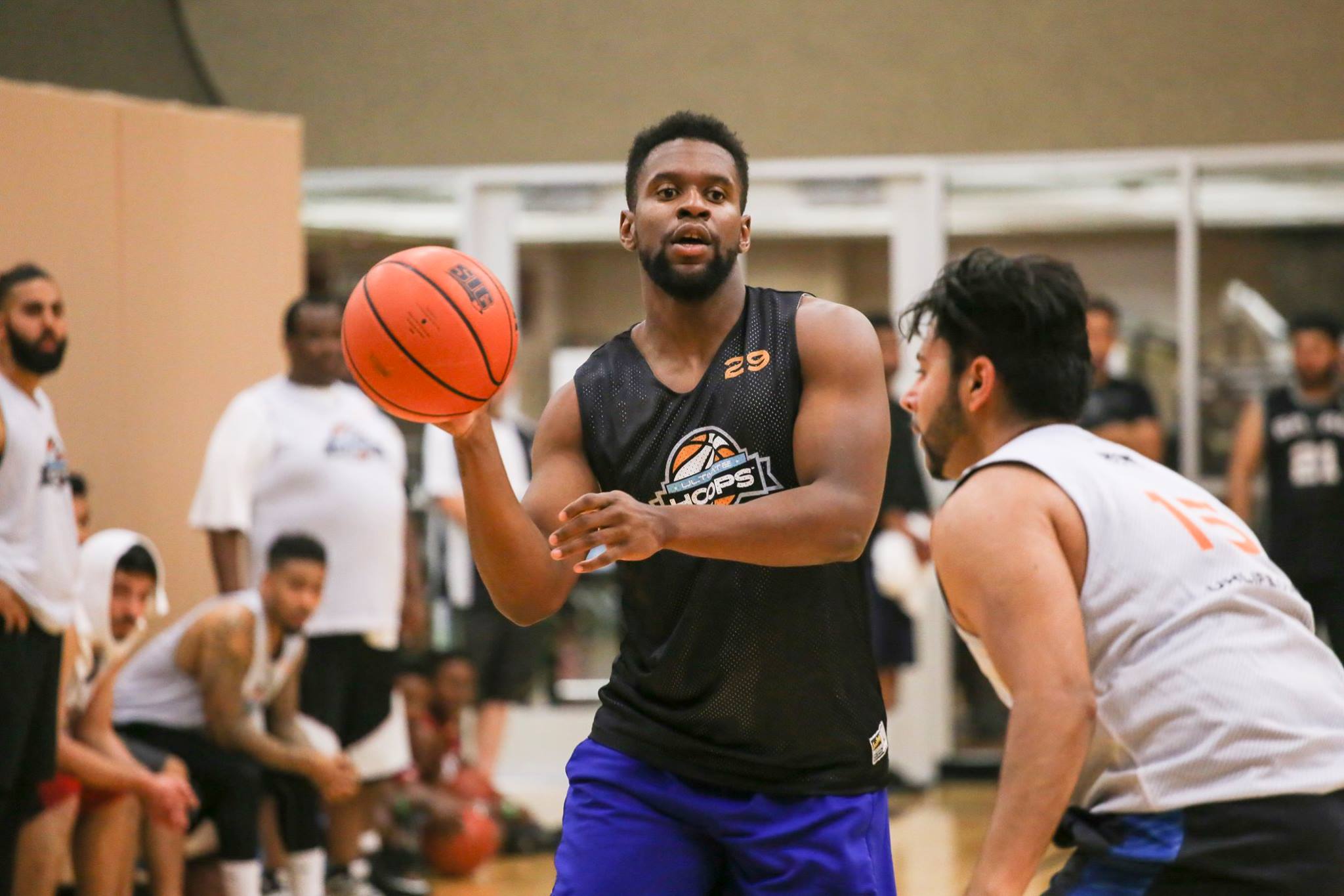 Vaughan's, Udrea Russell looks for the open teammate