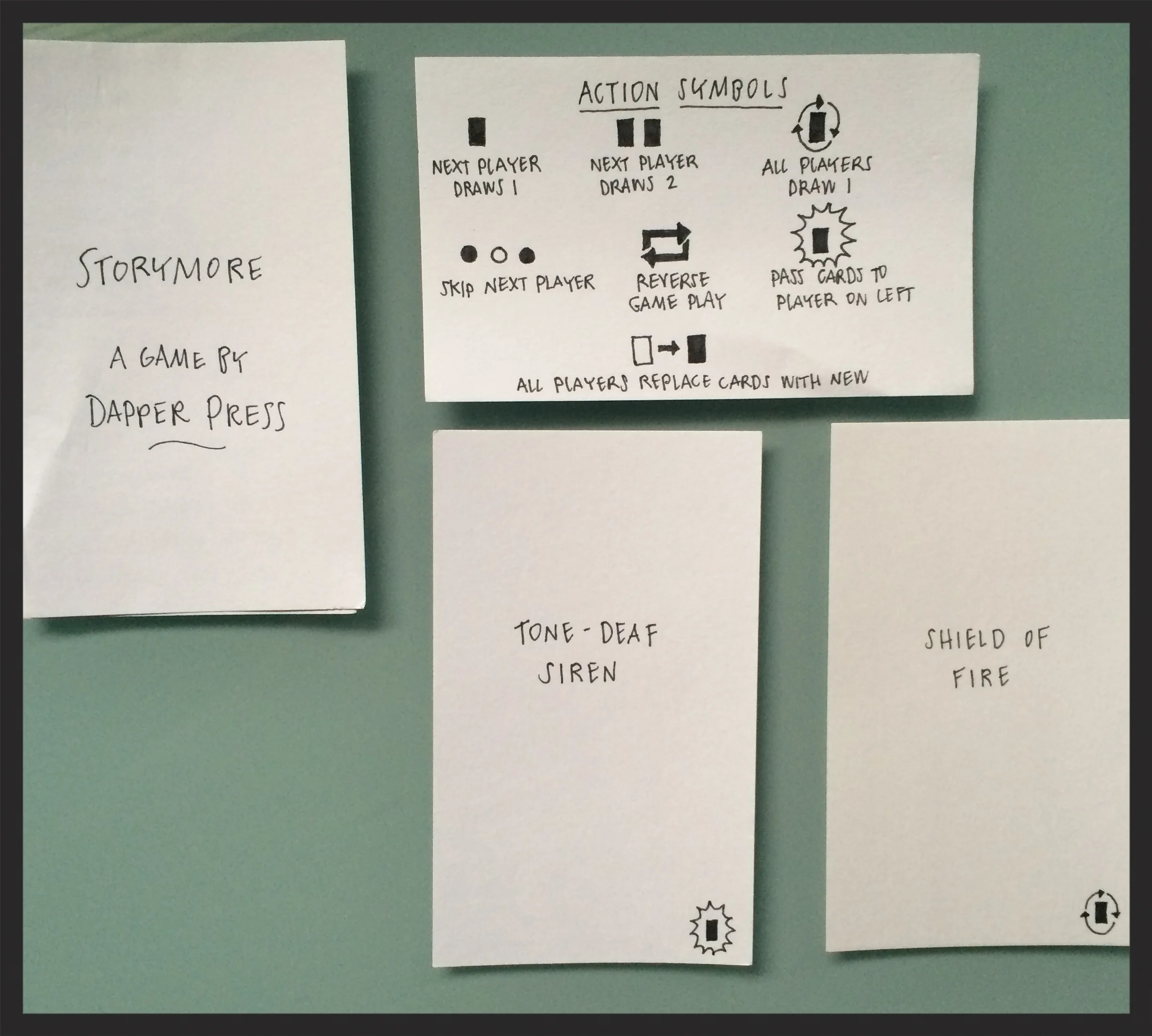 A few cards from the most recent Storymore prototype!