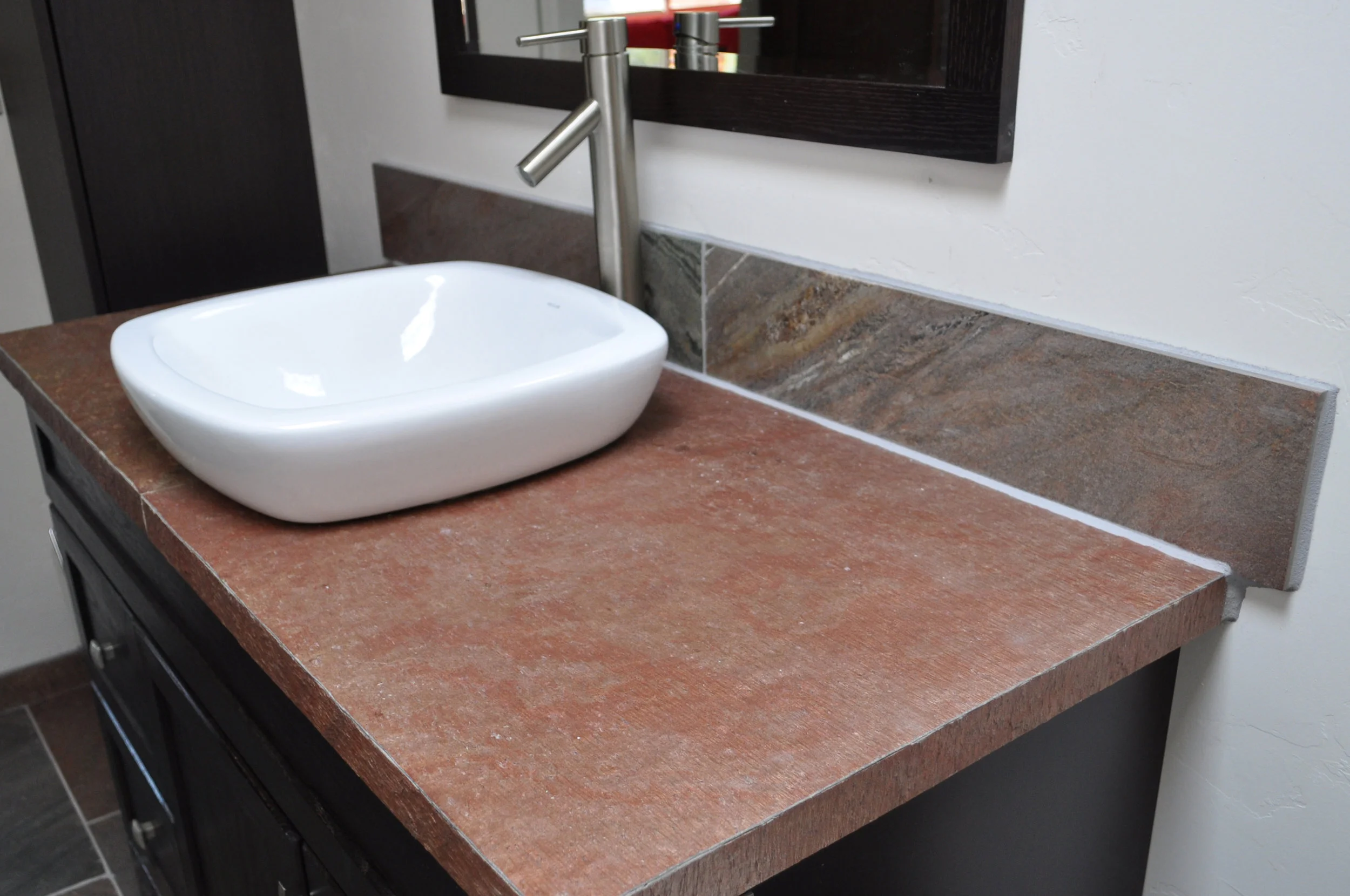  D. Copper Flexible Stone Veneer Bathroom Countertop 