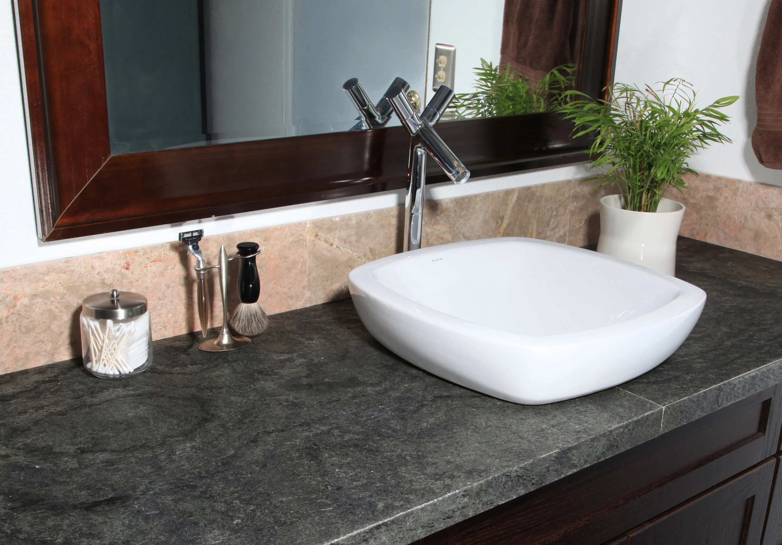  Ocean Black TXTR-LITE Flexible Stone Veneer Bathroom Countertop 