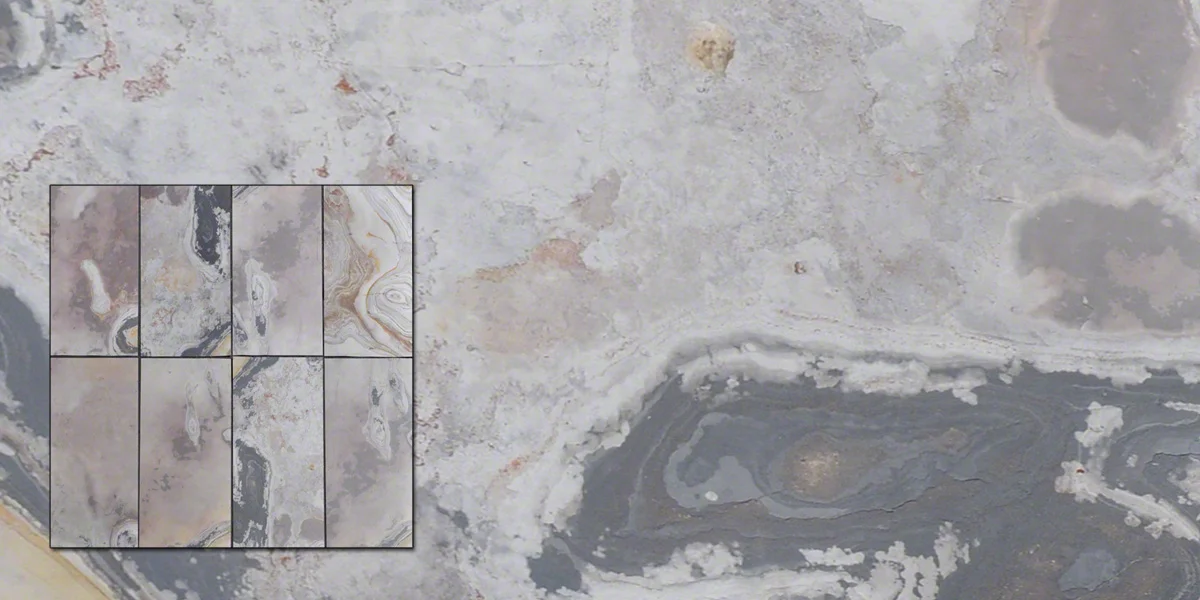  Sanjayani White TXTR-LITE Flexible Stone Veneer  Inset shows variation 