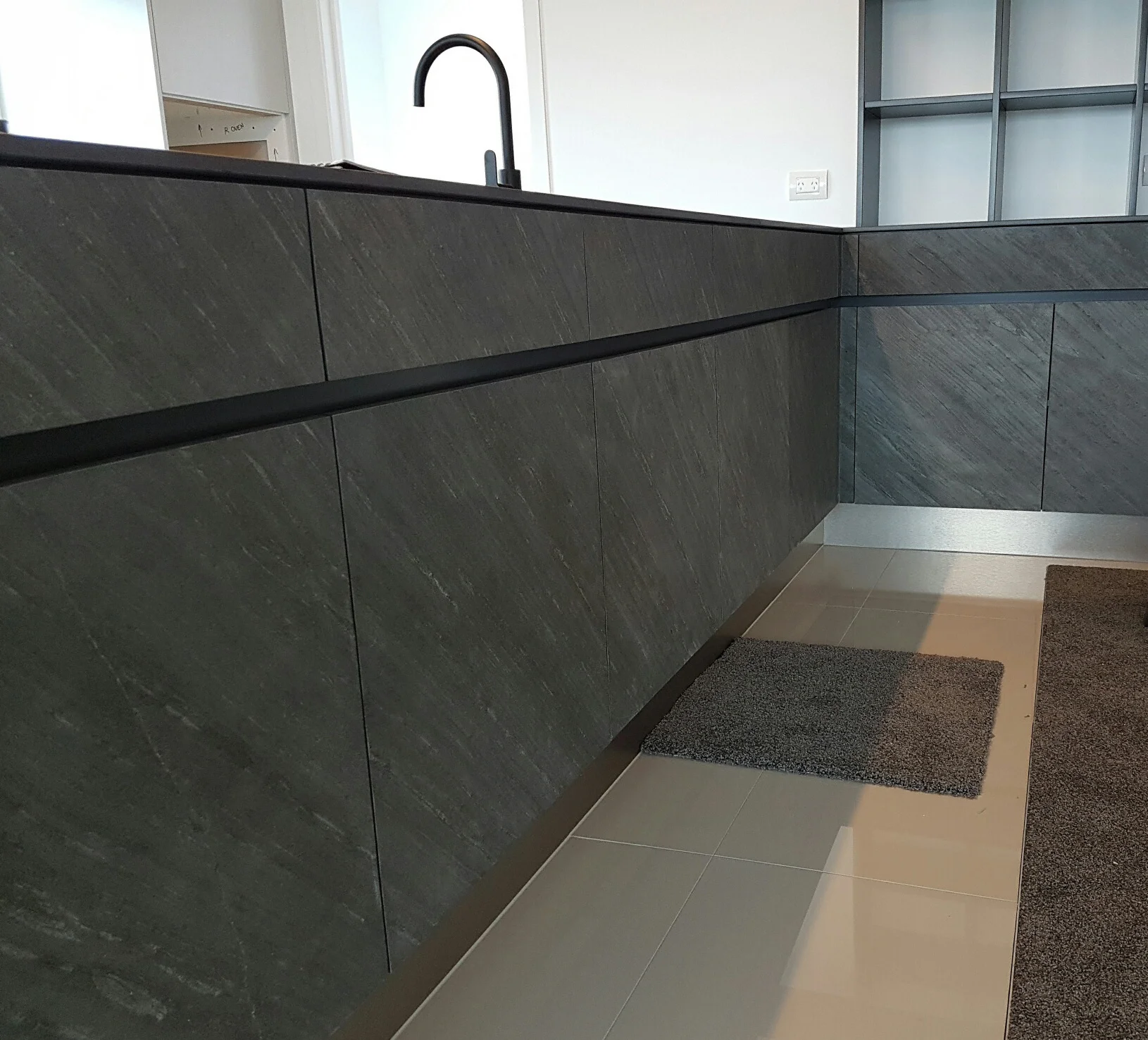  Ocean Black TXTR-LITE Flexible Stone Veneer Cabinets 