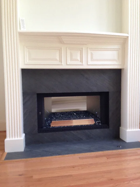  Ocean Black TXTR-LITE Flexible Stone Veneer Fireplace Surround 