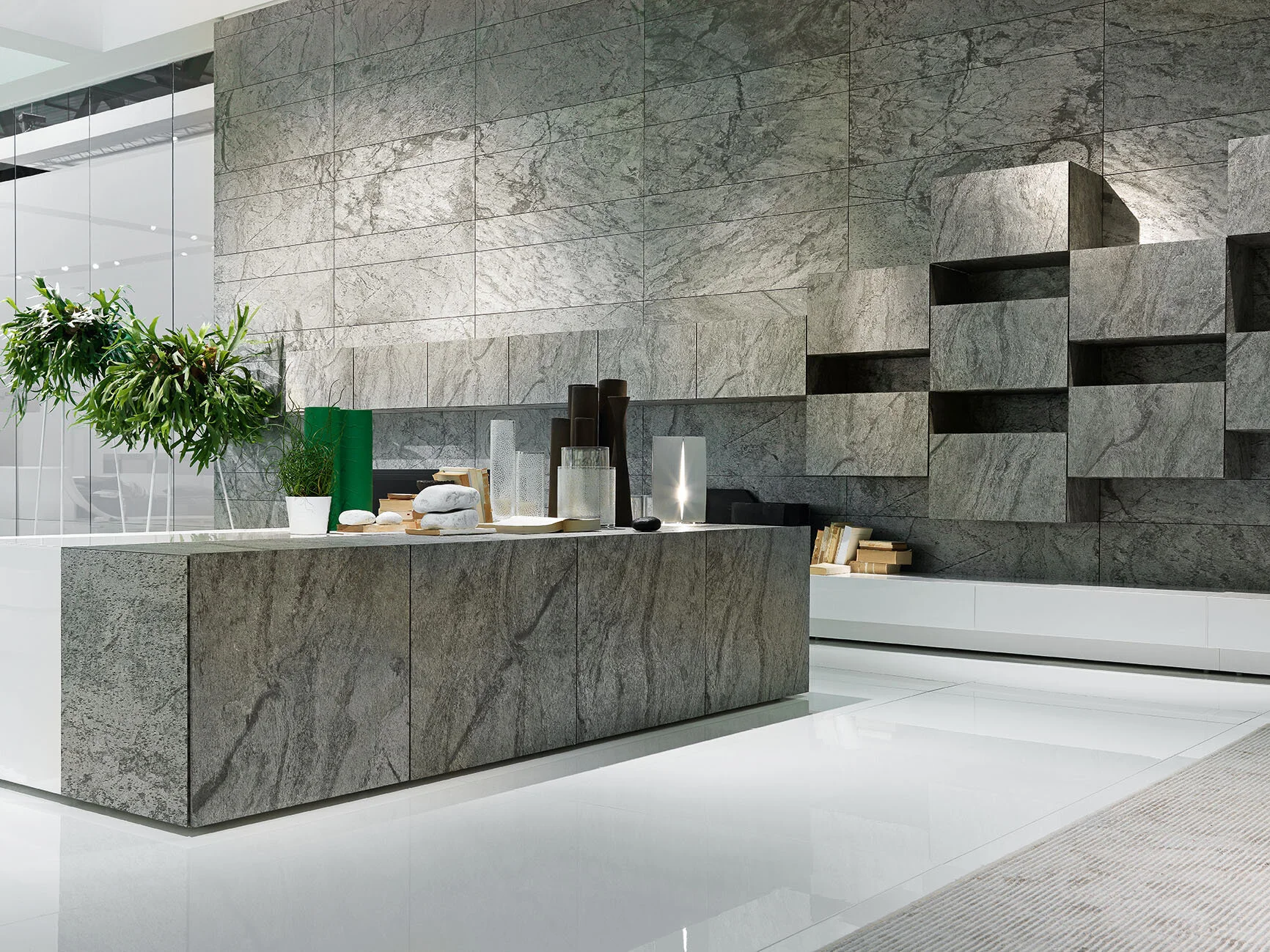  D. Green TXTR-LITE Flexible Stone Veneer Feature Wall 