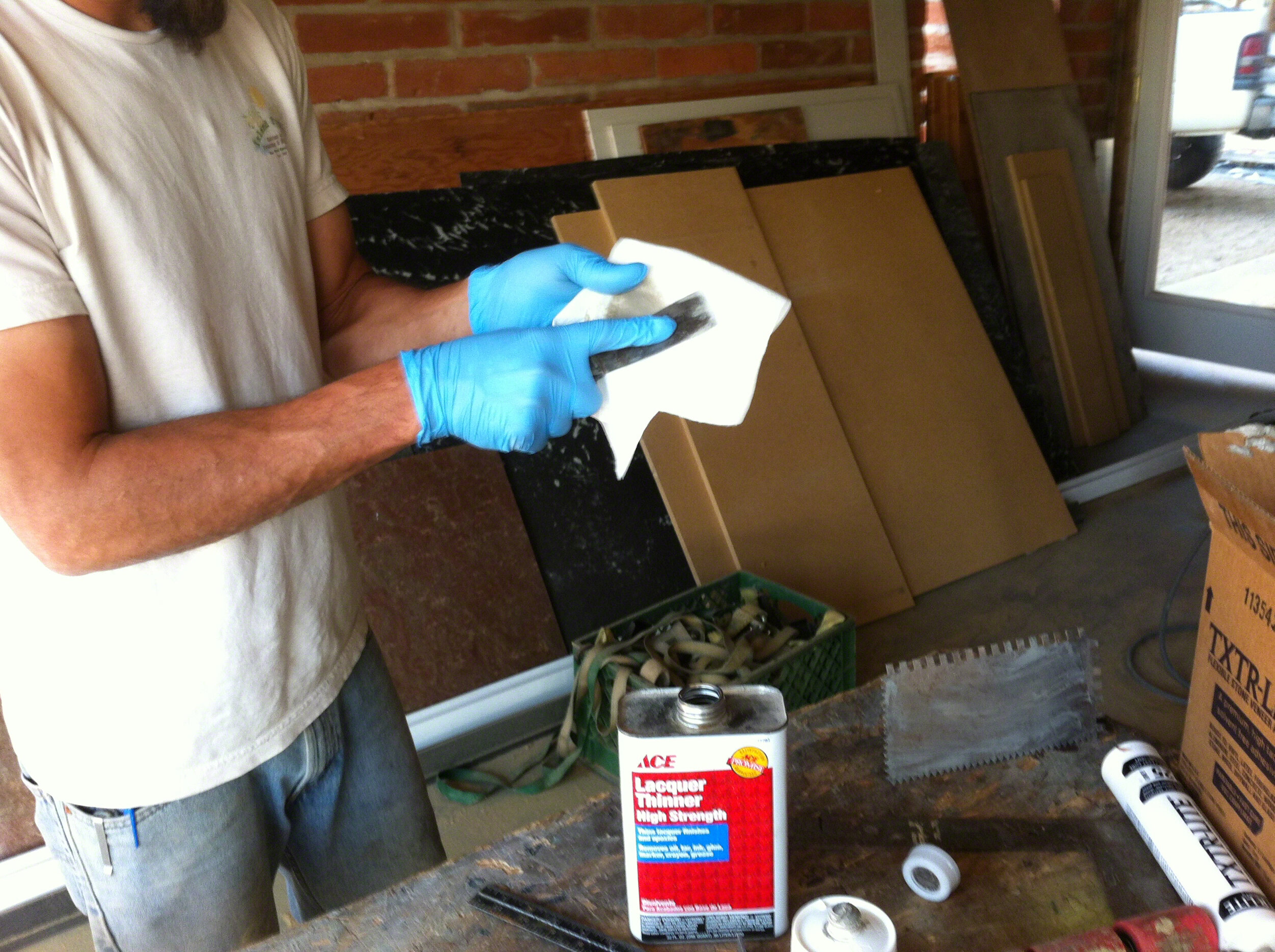 txtr-lite-flexible-stone-veneer-bathroom-vanity-wwclean tools with lacquer thinner.jpg